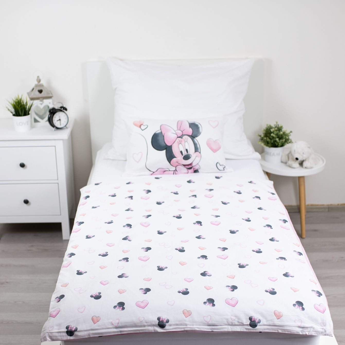 Disney Minnie Mouse Babybettwäsche Wendebettwäsche Minnie Mouse 2tlg. Baumwolle 100x135 cm + 40x60 cm, Baumwolle, 2 teilig, 100% Baumwolle, trocknergeeignet