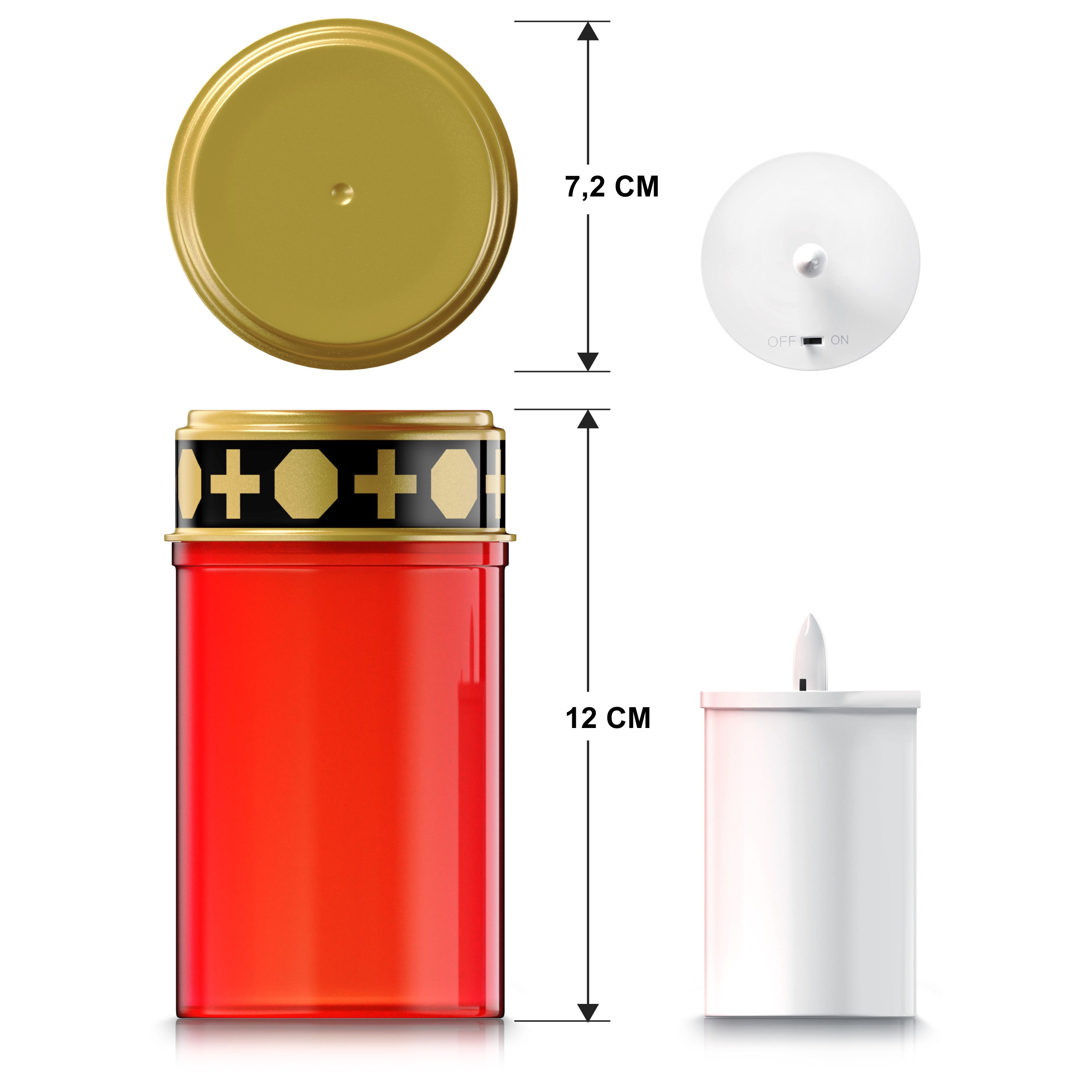 BEARWARE Grabkerze LED Grablicht, Batteriebetrieb, Friedhofskerze, wasserge günstig online kaufen