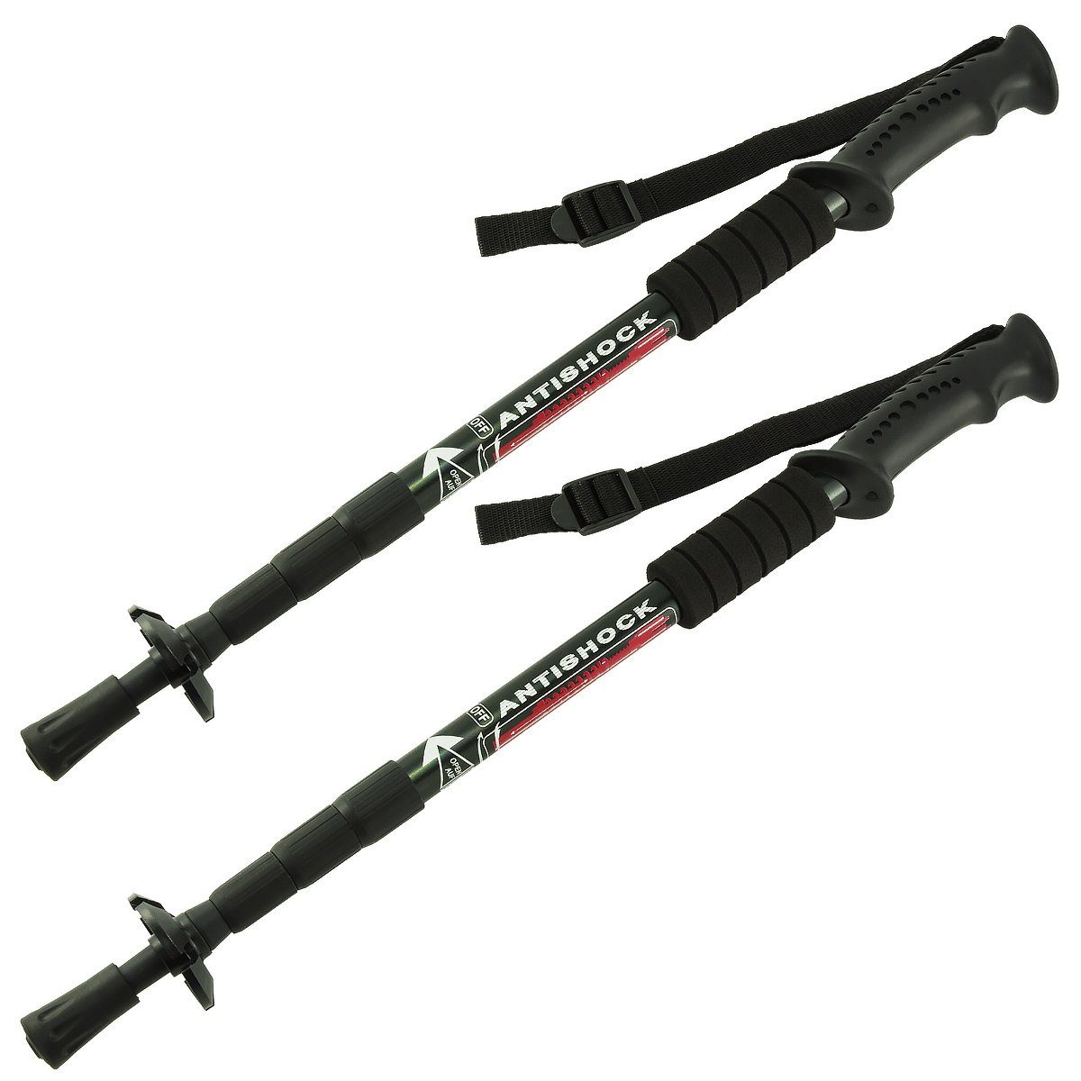 MidGard Nordic-Walking-Stöcke Gehstock Палочки Teleskop verstellbar Antischock Dämpfung Треккинговые палки (2 St), höhenverstellbar, mit Antischock Dämpfung