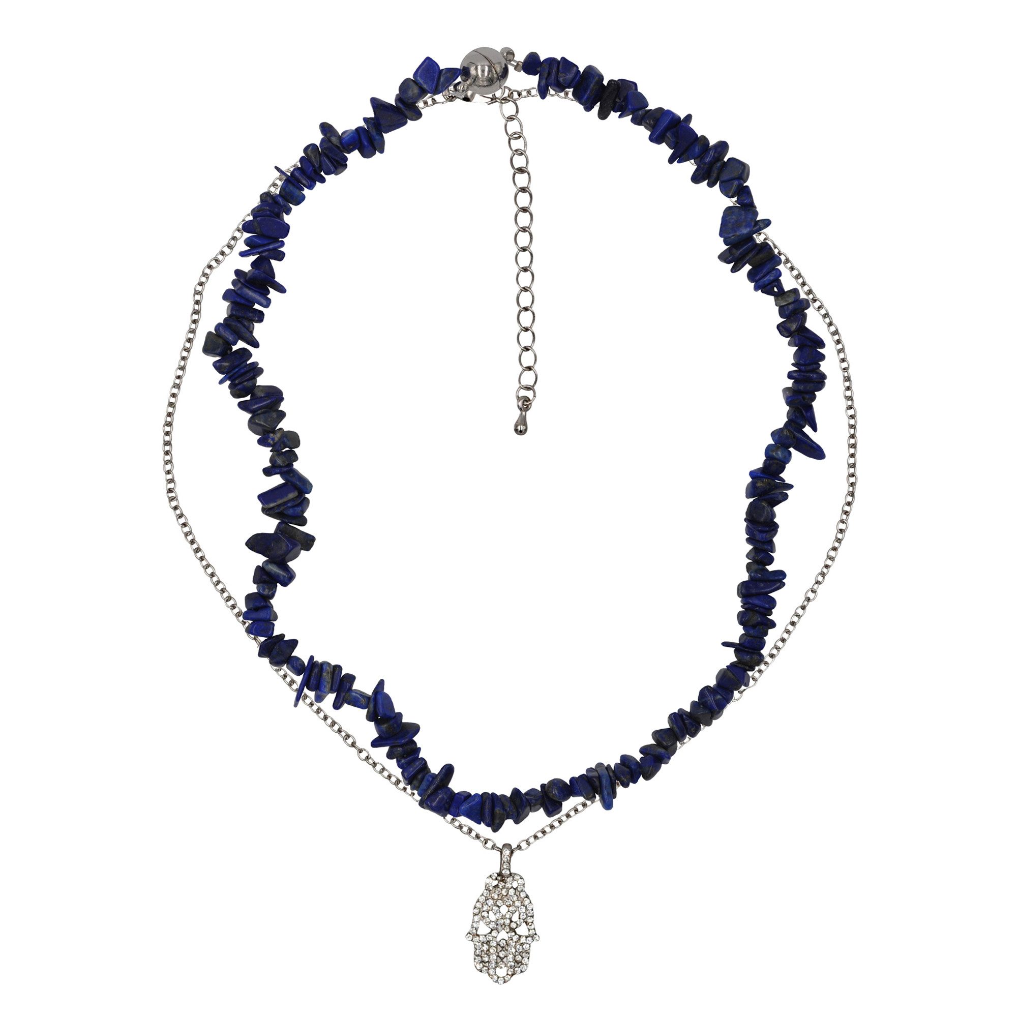 Steuer Kette mit Anhänger Set Lapislazuli-Splitterkette und Kette mit Anhänger