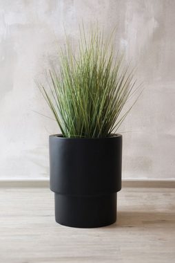 VIVANNO Pflanzkübel Blumentopf Pflanzkübel Fiberglas ESCADA Schwarz Matt - 35x40 cm