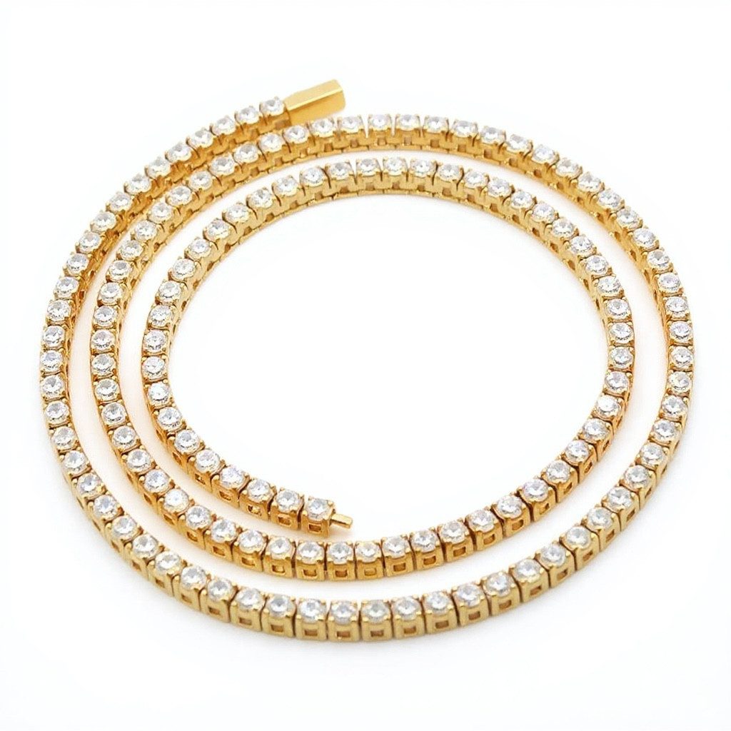 Karisma Schmuck Edelstahlkette Männer Tenniskette Hip Hop/Iced out Collier Premium, Zirkonia 4mm NSE300