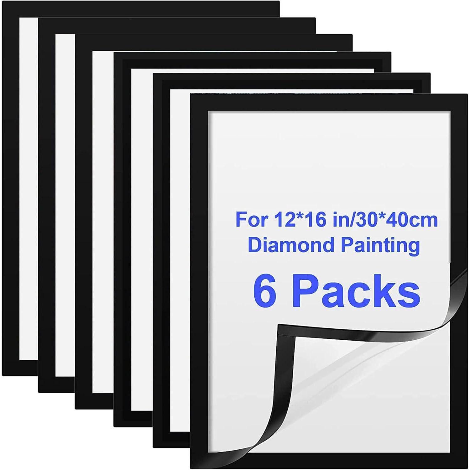 LuxusKollektion Bilderrahmen-Set Diamond Painting Rahmen 30x40 cm Schwarz Selbstklebend Magnetisch