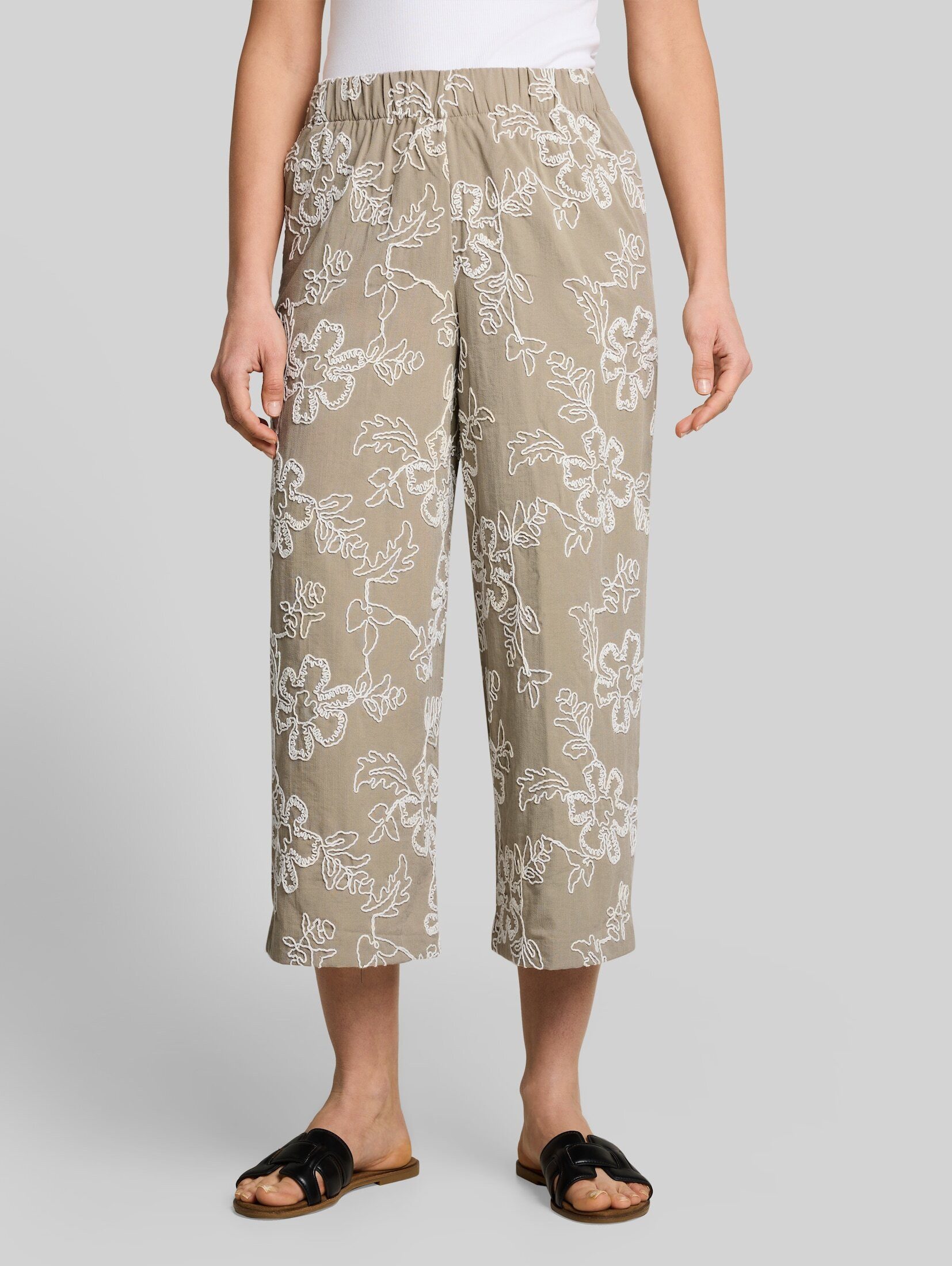 TOM TAILOR 7/8-Hose Hosen & Chino Culotte Hose mit Blumen-Stickerei