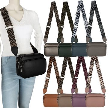 EAAKIE Gürteltasche Bauchtasche Umhängetasche Crossbody-Bag Hüfttasche Kunstleder Italy-D, als Schultertasche, CrossOver, Umhängetasche tragbar