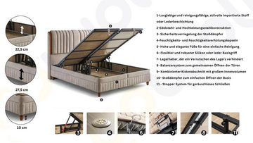 gowoll Boxspringbett Funktionsbett mit Bettkasten Kopfteil Boxspringbett 180x200 - 90x200