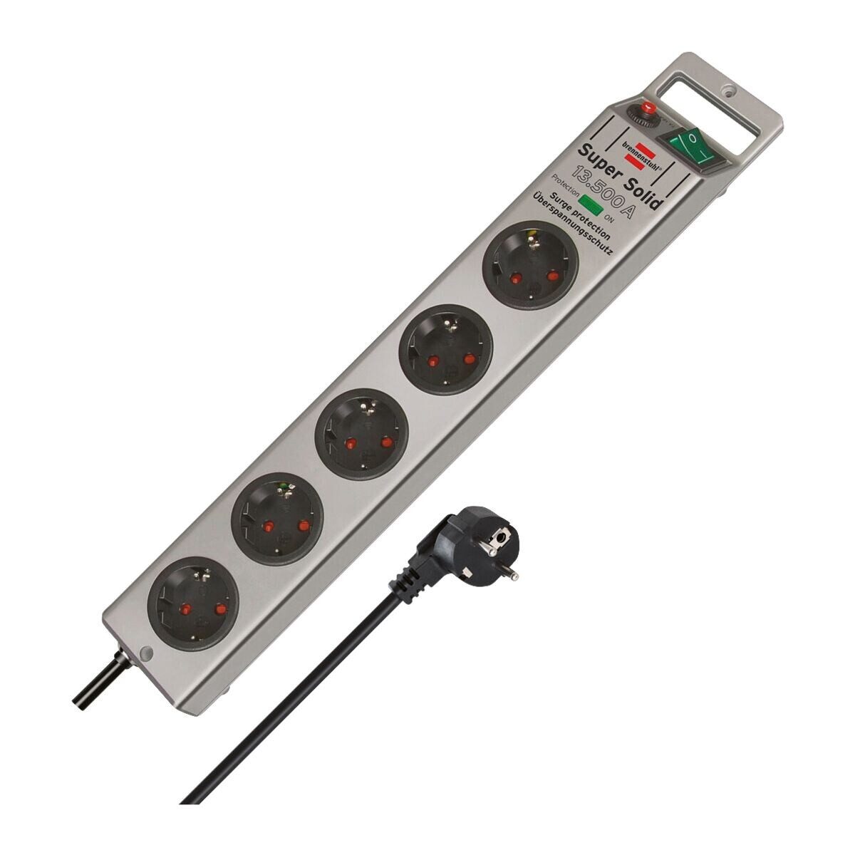 Brennenstuhl Super-Solid Steckdosenleiste 5-fach (mit Überspannungsschutz, Електричний провідlänge 2.5 m)
