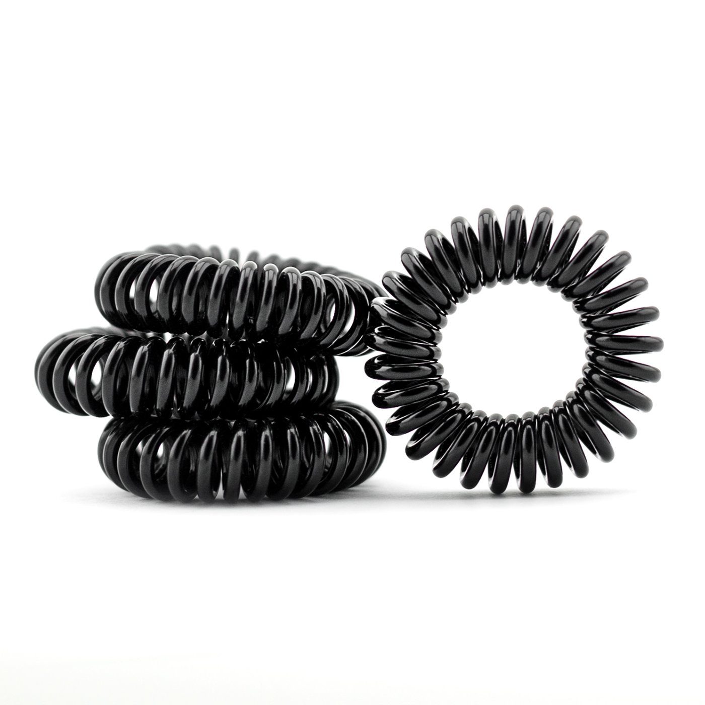 MyBeautyworld24 Spiral-Haargummi »Haargummi im Telefonkabel Design 4erSet  in schwarz«