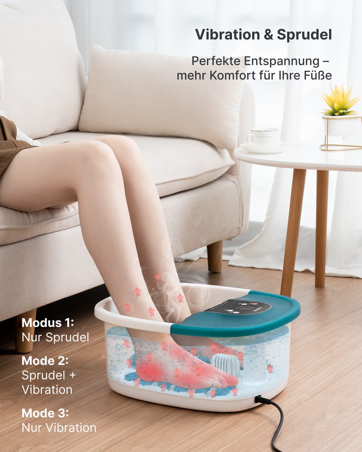 RENPHO Fußmassagegerät Fußbad mit Massagefunktion, Verwöhnende Thermalentspannung für die Füße
