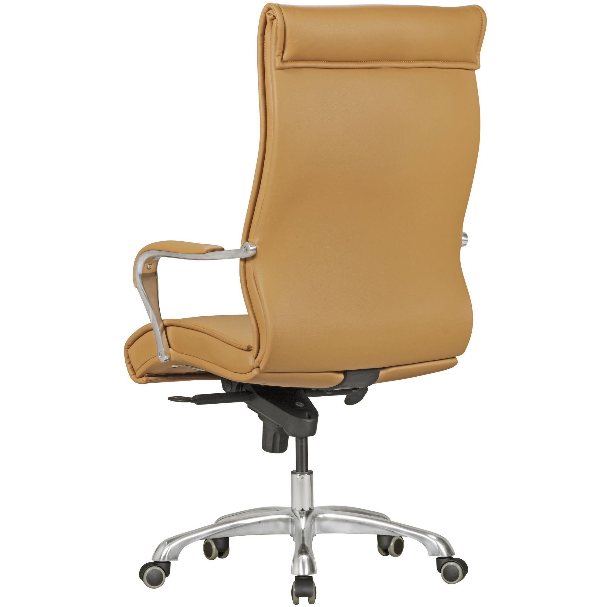 bis Design Drehstuhl Kunstleder Caramel Bezug XXL Wippfunktion Bürostuhl Bürostuhl BIGBOSS Kunstleder Bürostuhl höhenverstellbar, Rückenlehne, Armlehnen Schreib, hoher Caramel Bezug & mit kg, Schreibtischstuhl BIGBOSS ergonomisch 150 möbelando Chefsessel