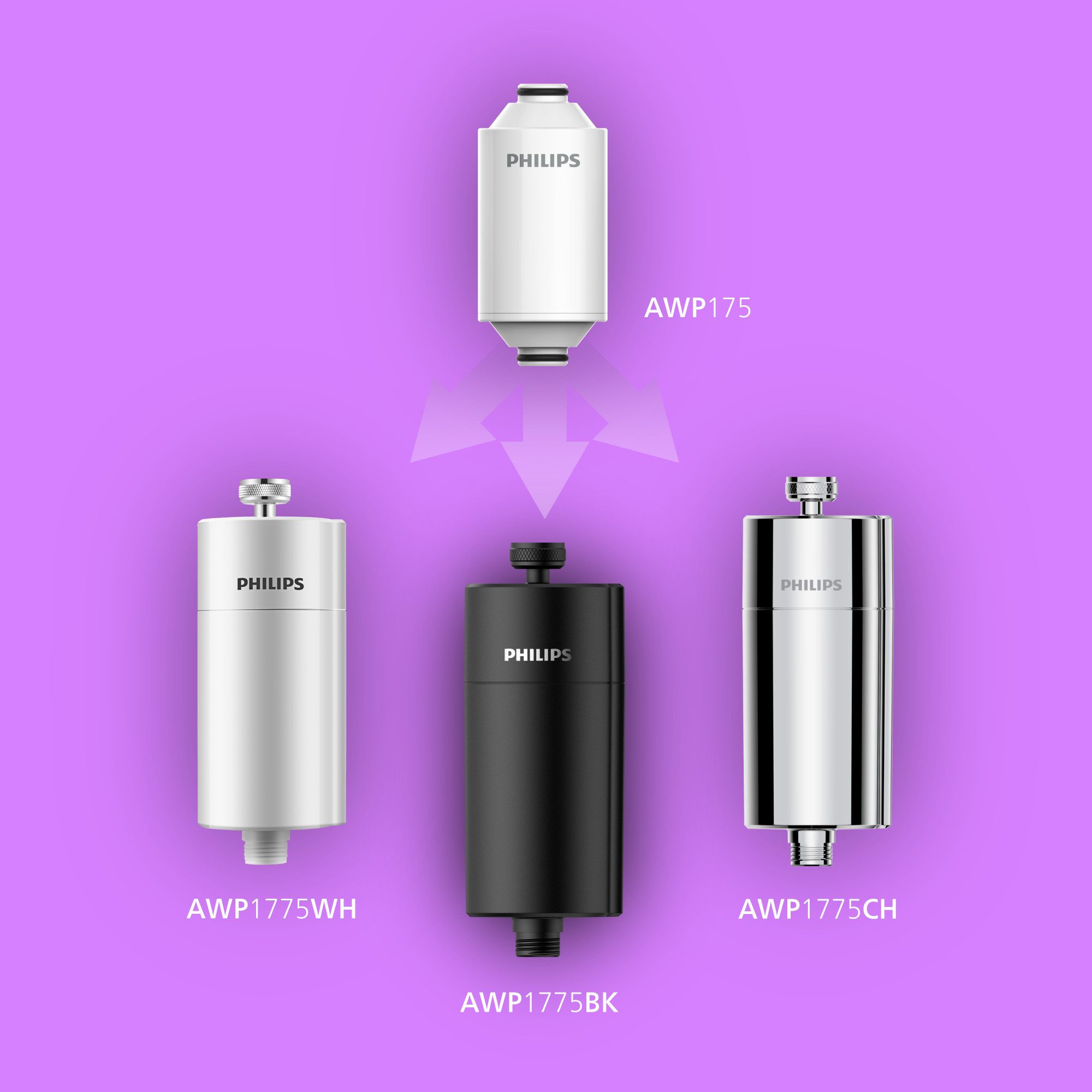 Philips Wasserfilter Philips AWP175/10 Ersatzfilter 1x für Inline-Duschzylinder AWP1775, Zubehör für Wasserfilter AWP1775, Filterkapazität: 50.000 l – Bild 4 von 5