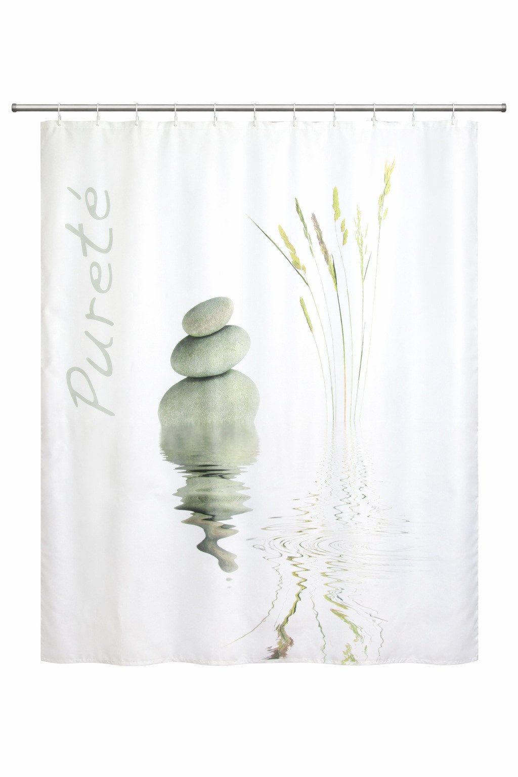 Clever-Kauf-24 Duschvorhang Textiler Duschvorhang Größe BxH: 180x200cm Puretè Breite 180 cm