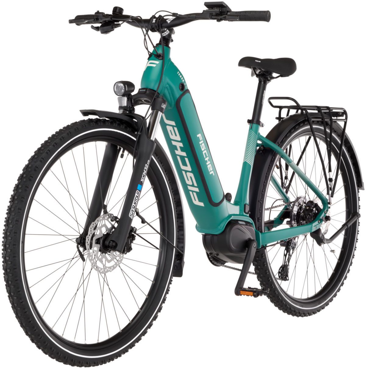 FISCHER Bicycle E-Bike Trekking Bike TERRA 4.0i 630 43, 10-speed Shimano CUES derailleur, mid-drive motor, 630 Wh, (with battery charger, with tools), pedelec, electric bicycle for men and women