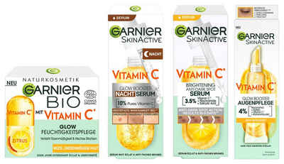GARNIER Gesichtspflege-Set Garnier SkinActive Max Glow Booster Set Set, 3-tlg., Tagescreme, Nachtcreme, Augencreme, mit Vitamin C