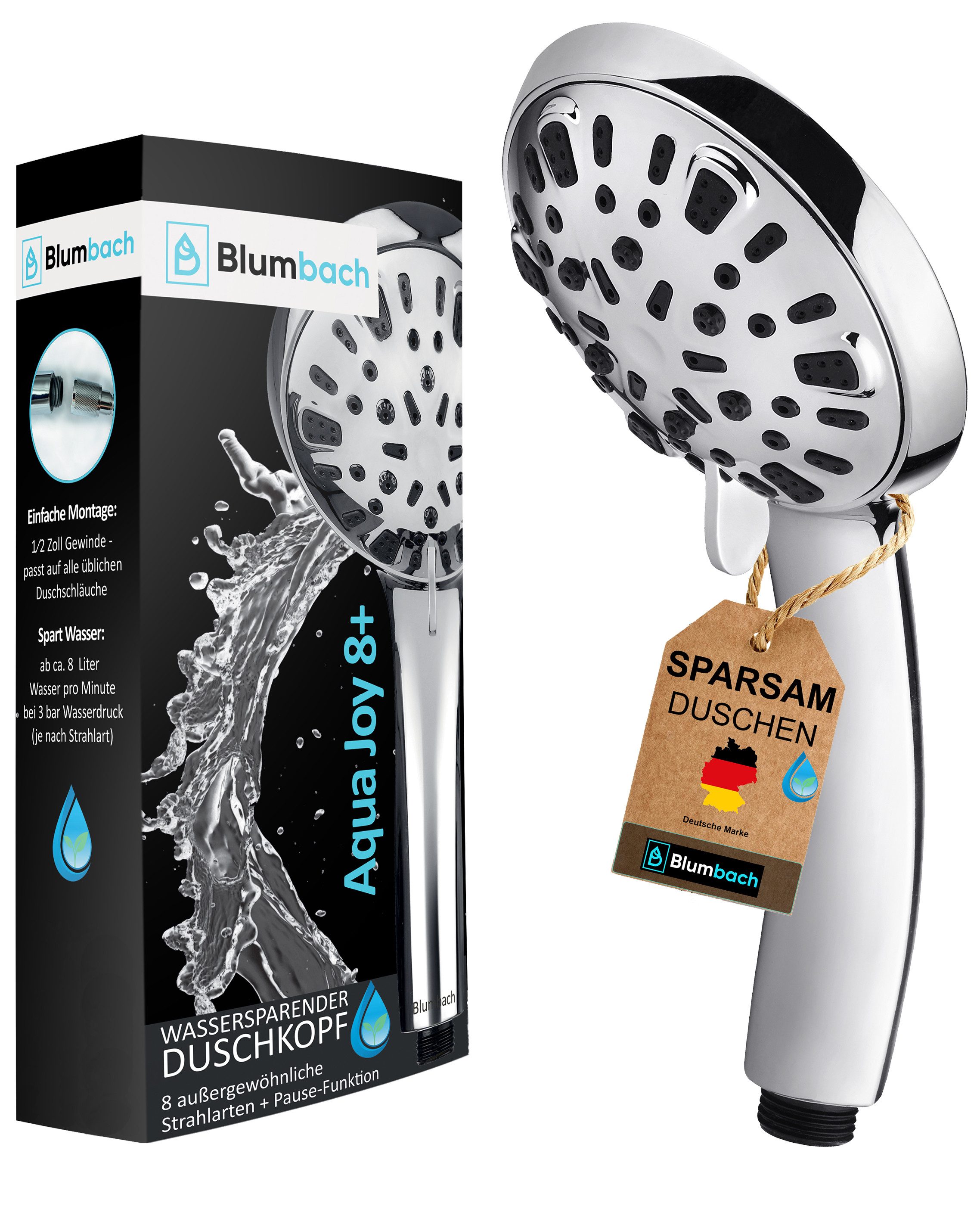 Blumbach Handbrause - Duschkopf Aqua Joy, (wassersparender Hochdruck Duschk günstig online kaufen