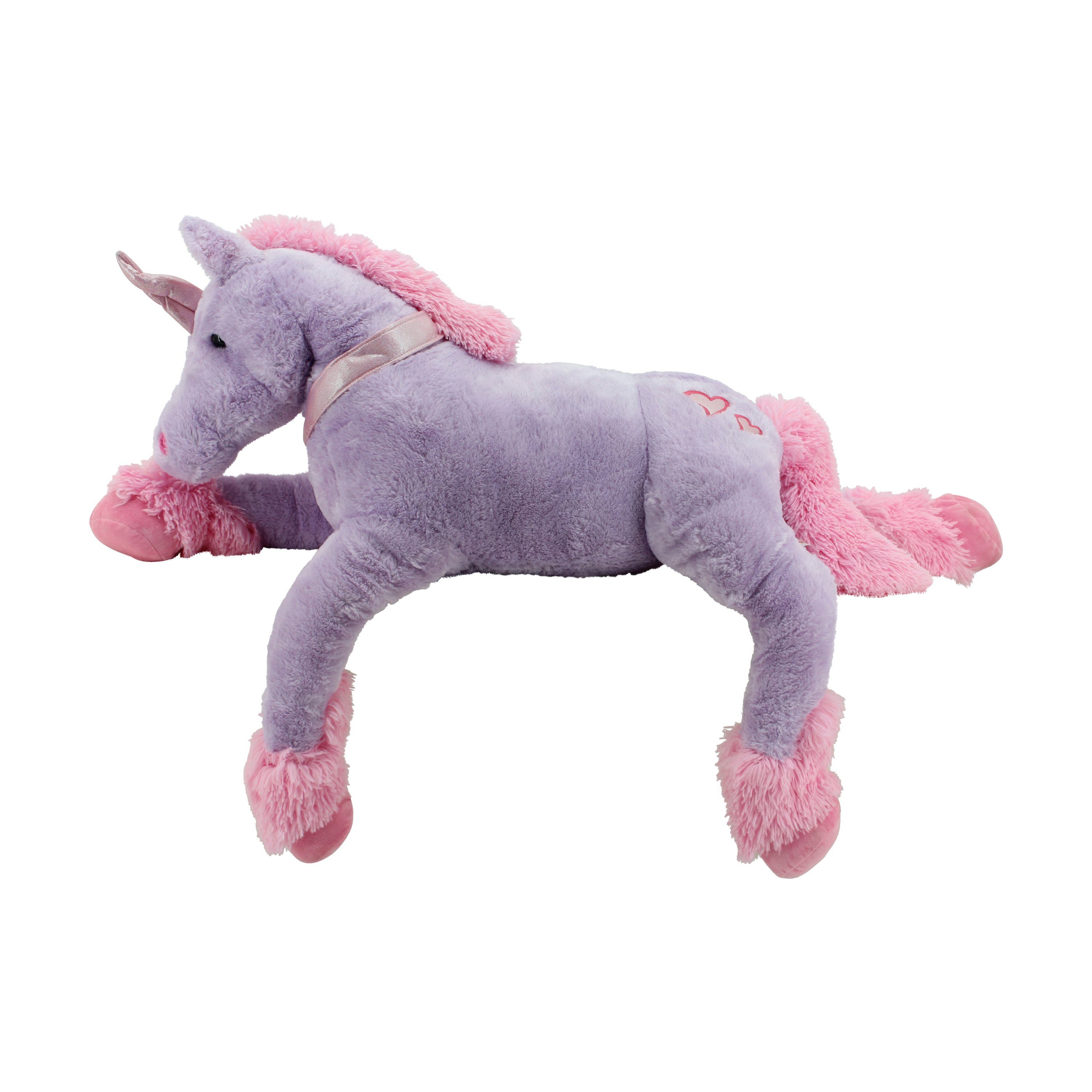 Sweety-Toys Kuscheltier Sweety Toys 0166 Einhorn 120 cm lila Unicorn mit rosa Mähne