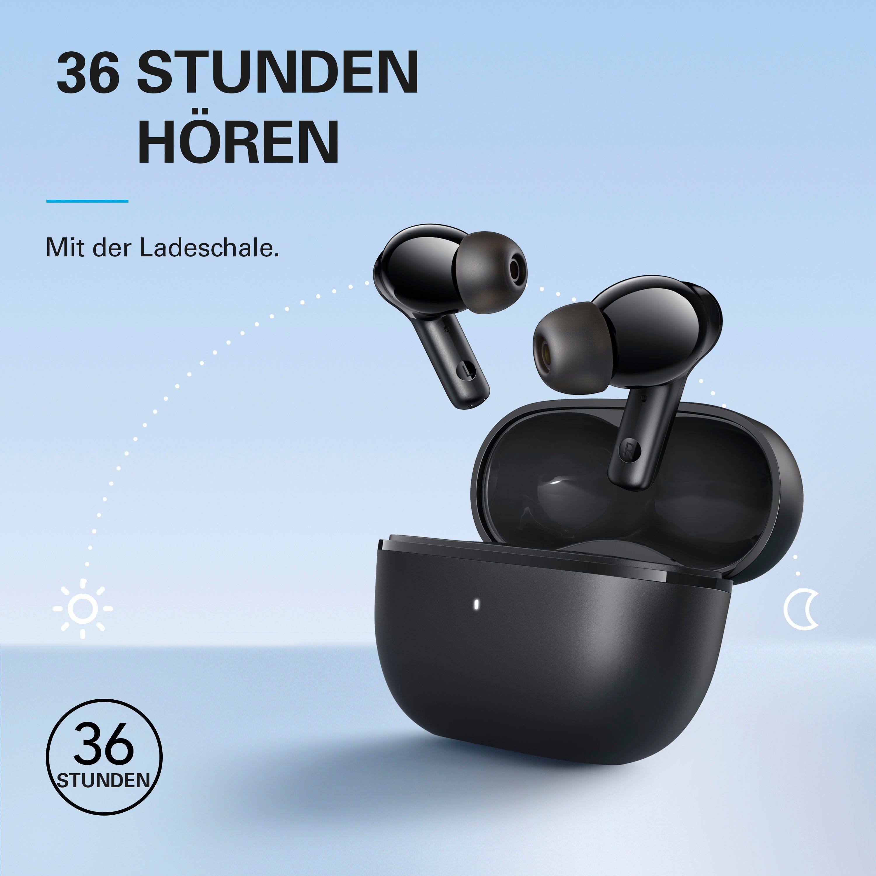 3i SOUNDCORE Noise Cancelling Note Freisprechfunktion, HFP) (Active Transparenzmodus, Anker Black Bluetooth, Headset Rauschunterdrückung, (ANC),