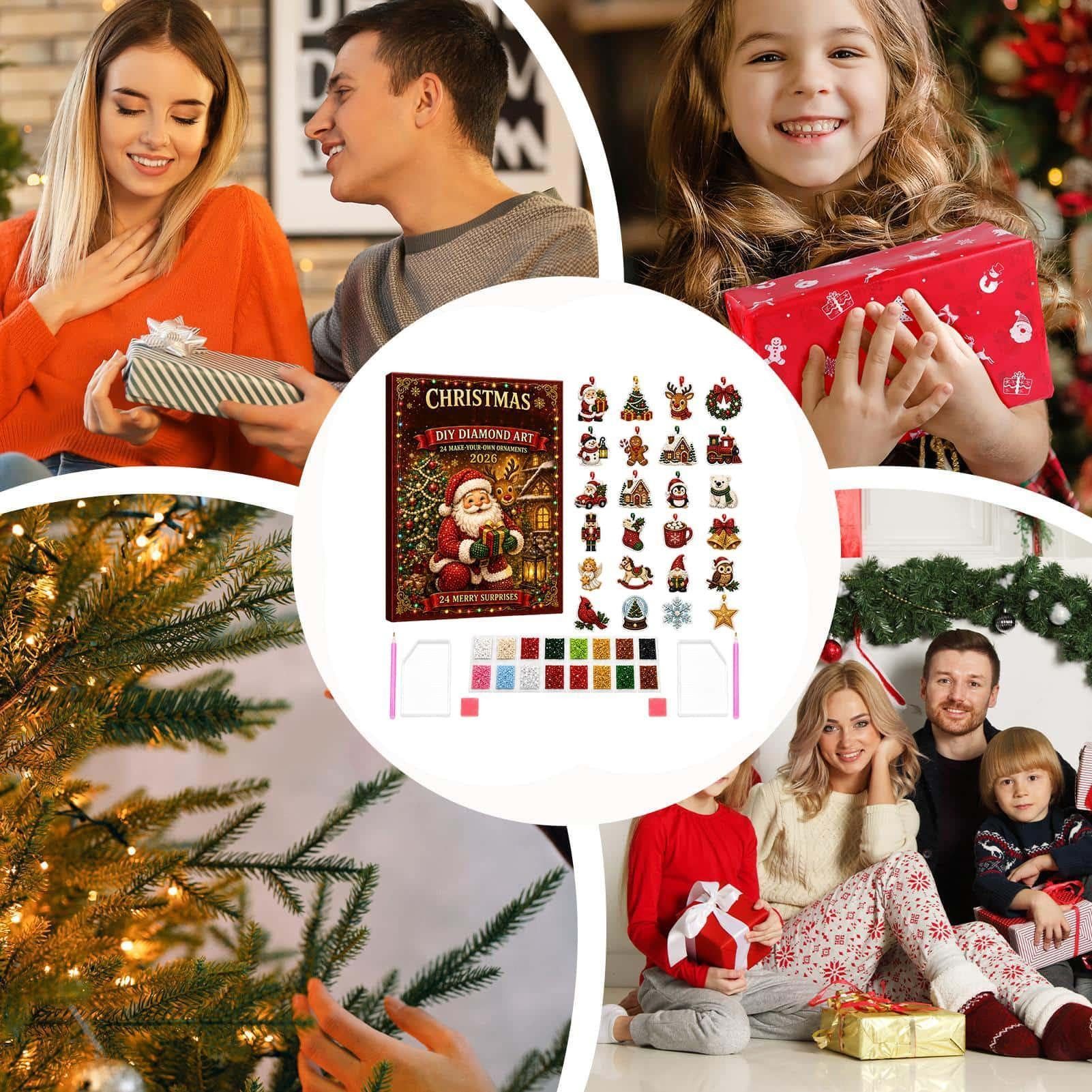 Bomiclss Adventskalender Weihnachtlicher Diamond-Painting-Adventskalender, Weihnachtsdekoration für Kinder und Erwachsene – Bild 5 von 5