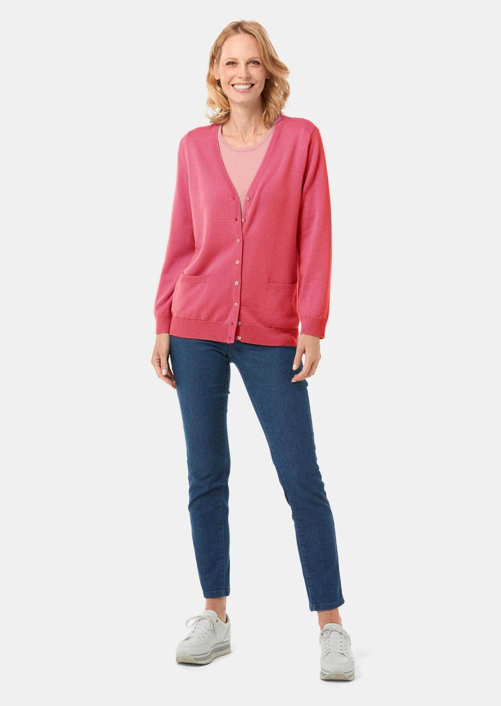 GOLDNER Strickjacke Uni Merino-Cardigan Langarm günstig online kaufen