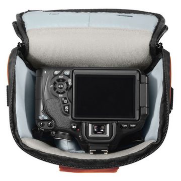 Hama Kameratasche Kamera-Tasche Colt 110 Trinidad Universal Hülle Rot, Case Schultergurt Tragegriff Zubehör-Fächer DSLR Kamera Systemkamera