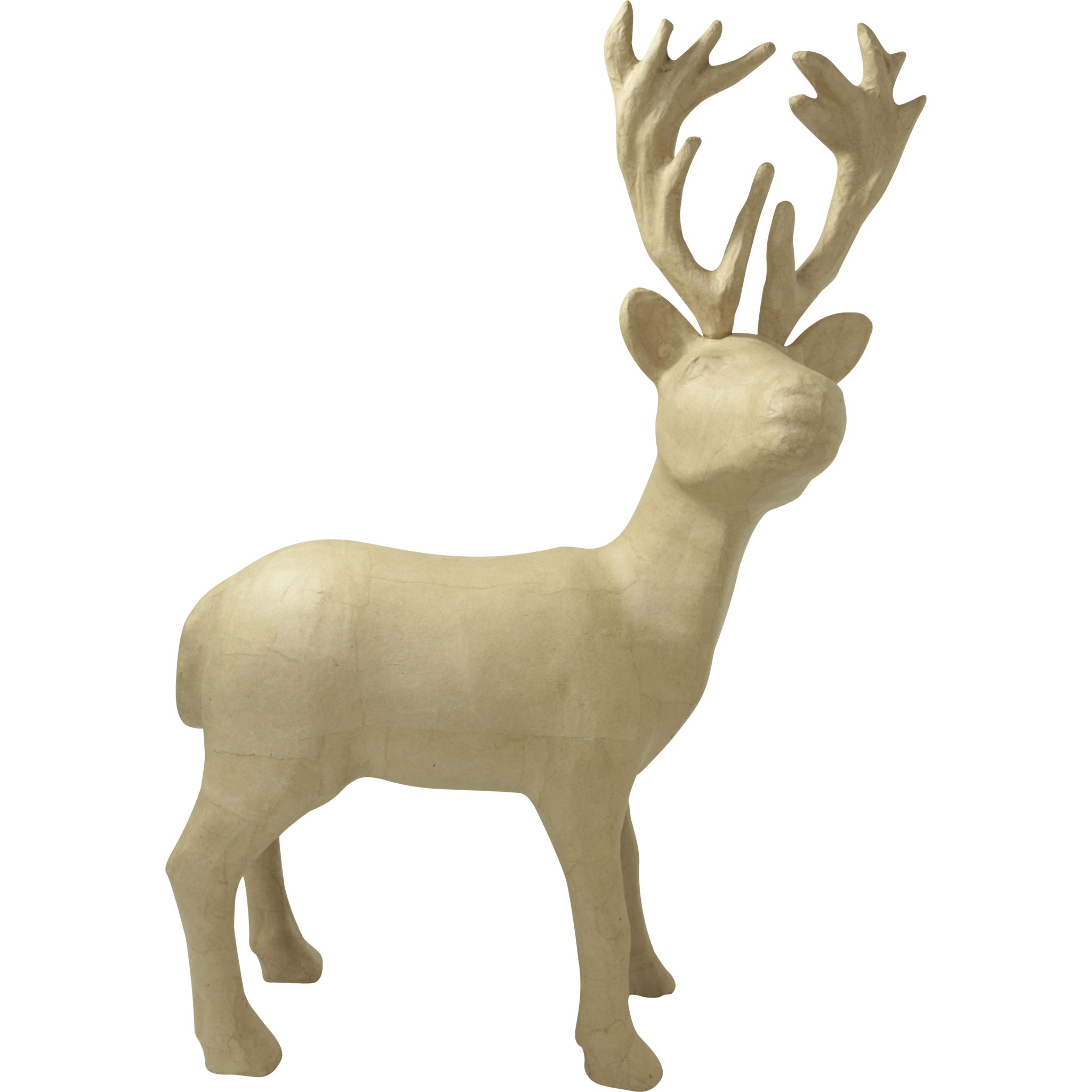 décopatch Papierdekoration Braunes Pappmaché, Hirsch 59cm - Kartonbraun LA014C, DECO-Supports