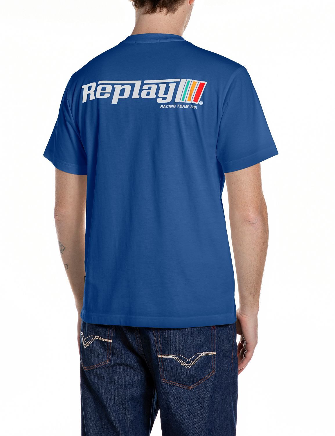 Replay T-Shirt mit Racing-Print