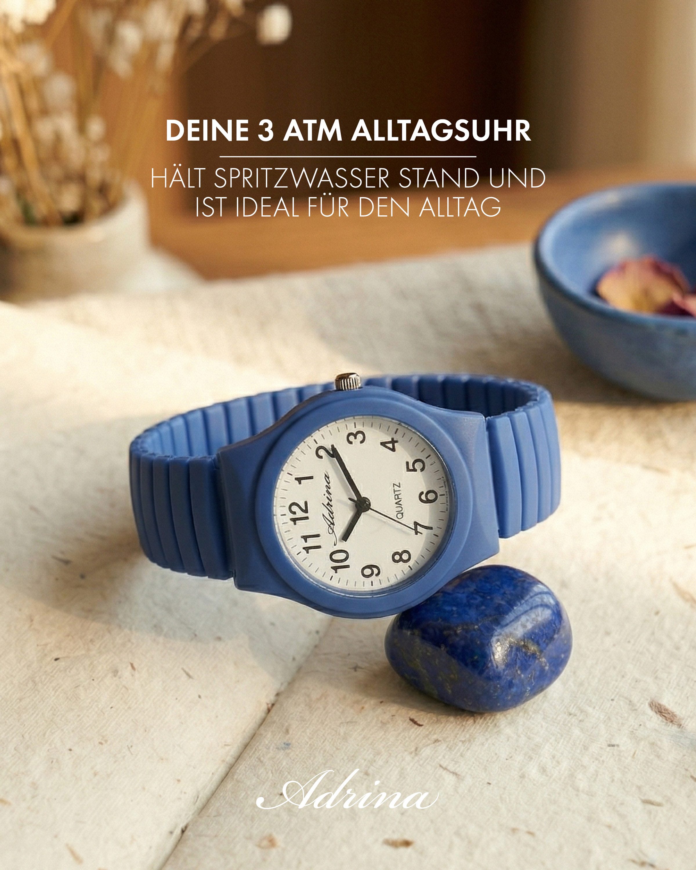 Adrina Quarzuhr Adrina Damenarmbanduhr mit Edelstahlzugband