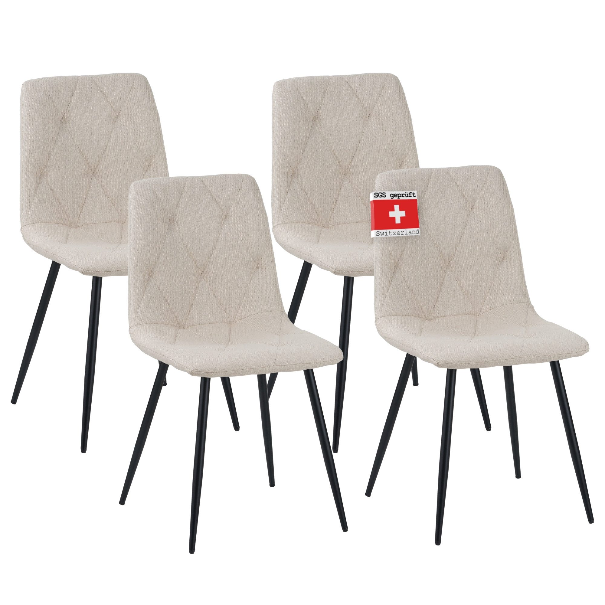 Albatros International Esszimmerstuhl Esszimmerstuhl DORA, 4er Set Beige, S günstig online kaufen