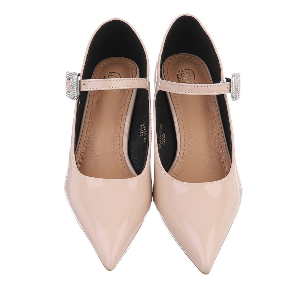 Ital-Design Damen Abendschuhe Elegant Schnürpumps (87118064) Pfennig-/Stilettoabsatz Schnür- & Riemchenpumps in Beige