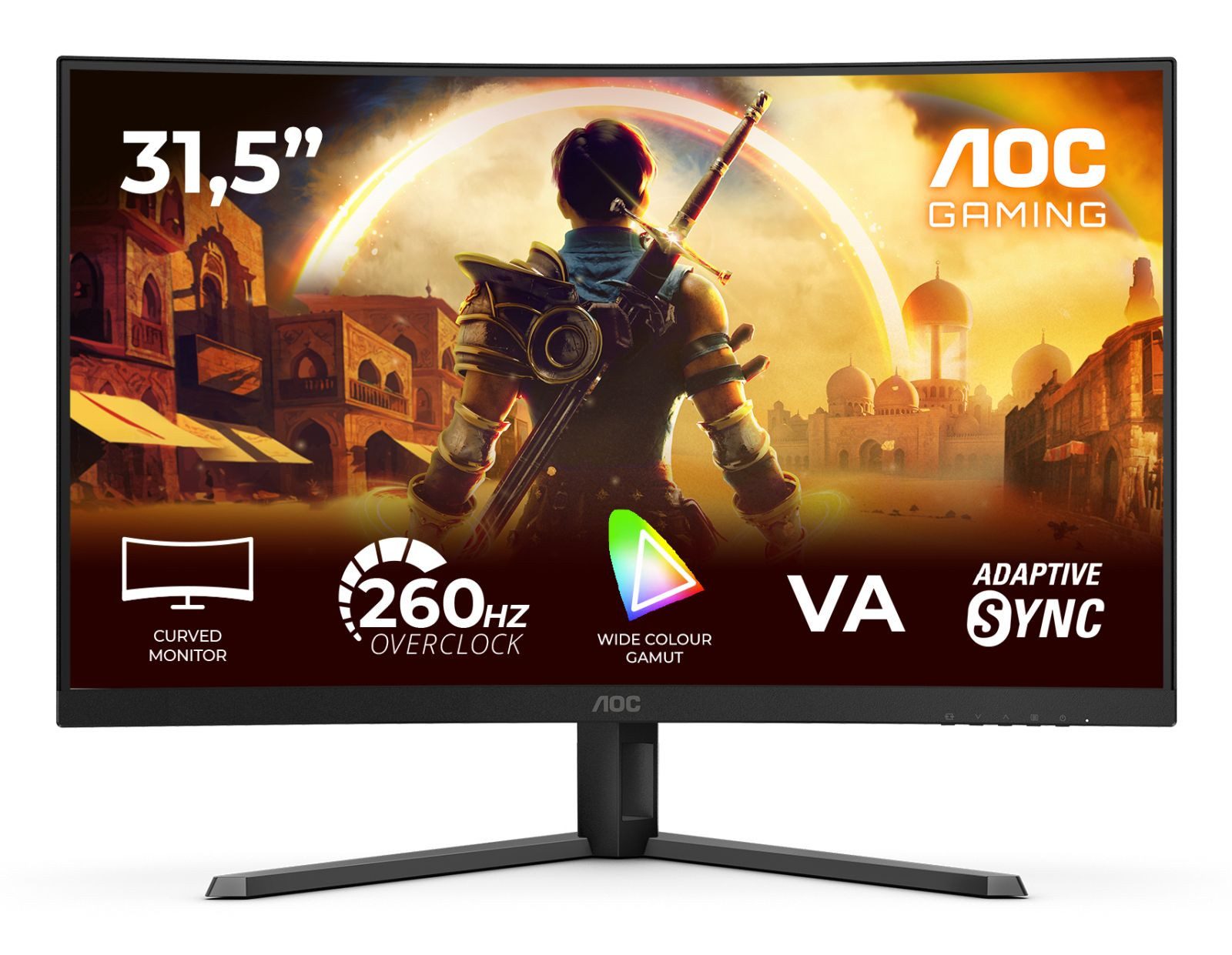 AOC AOC C32G42ZE TFT-Monitor (1920 x 1080 px, Full HD, 4 ms Reaktionszeit, 260 Hz, VA, Curved, HDCP, HDR, Kopfhörerbuchse)