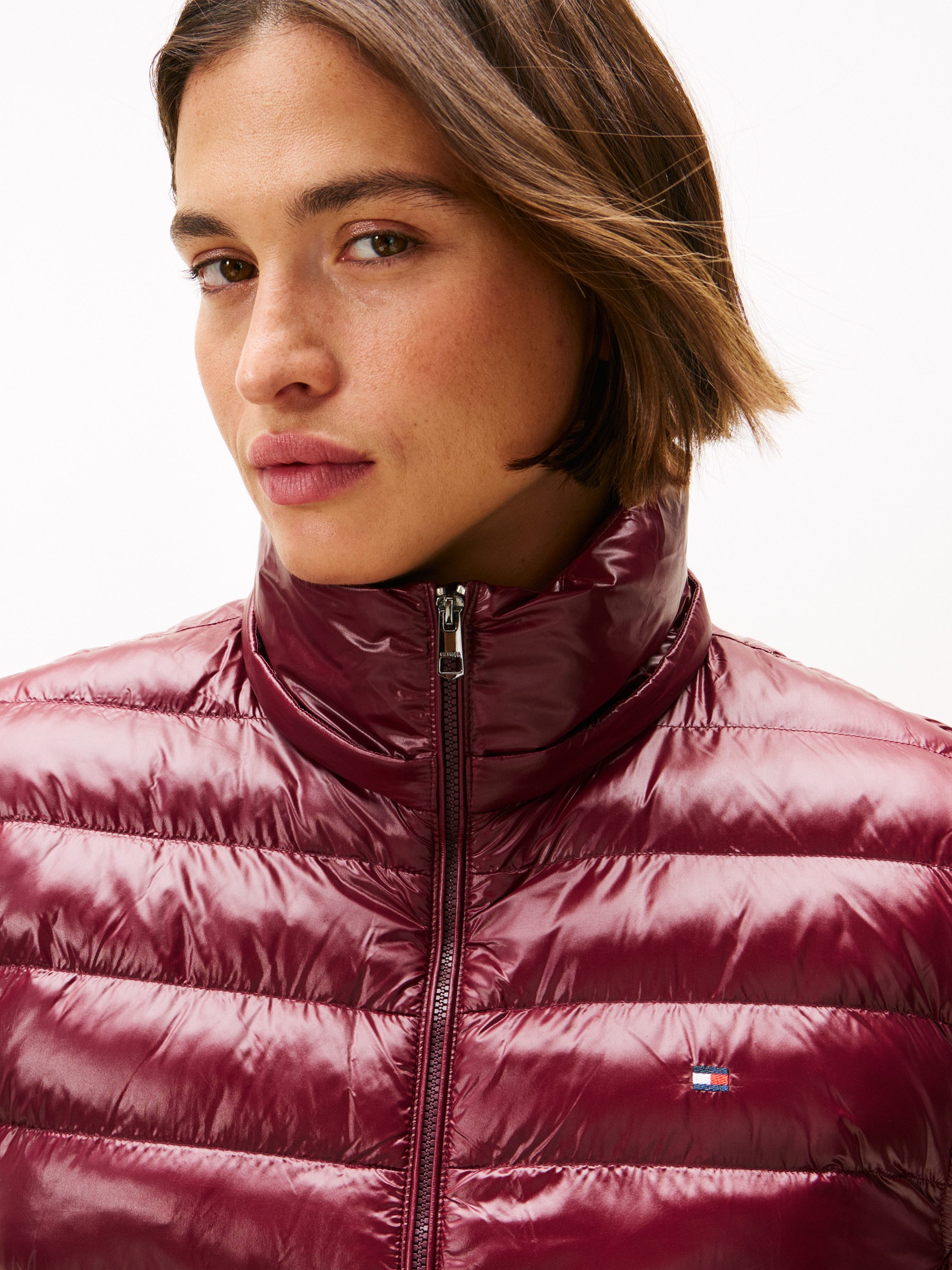 Tommy Hilfiger Curve Steppweste CRV LW PADDED SLIM VEST in großen Größen, mit Kapuze