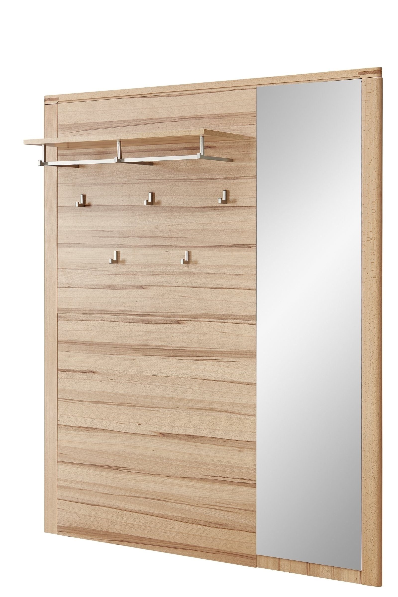 Innostyle Garderobenpaneel 5 Haken, Ablage-Boden, FSC Kernbuche teilmassiv - 120x157x29cm (B/H/T)
