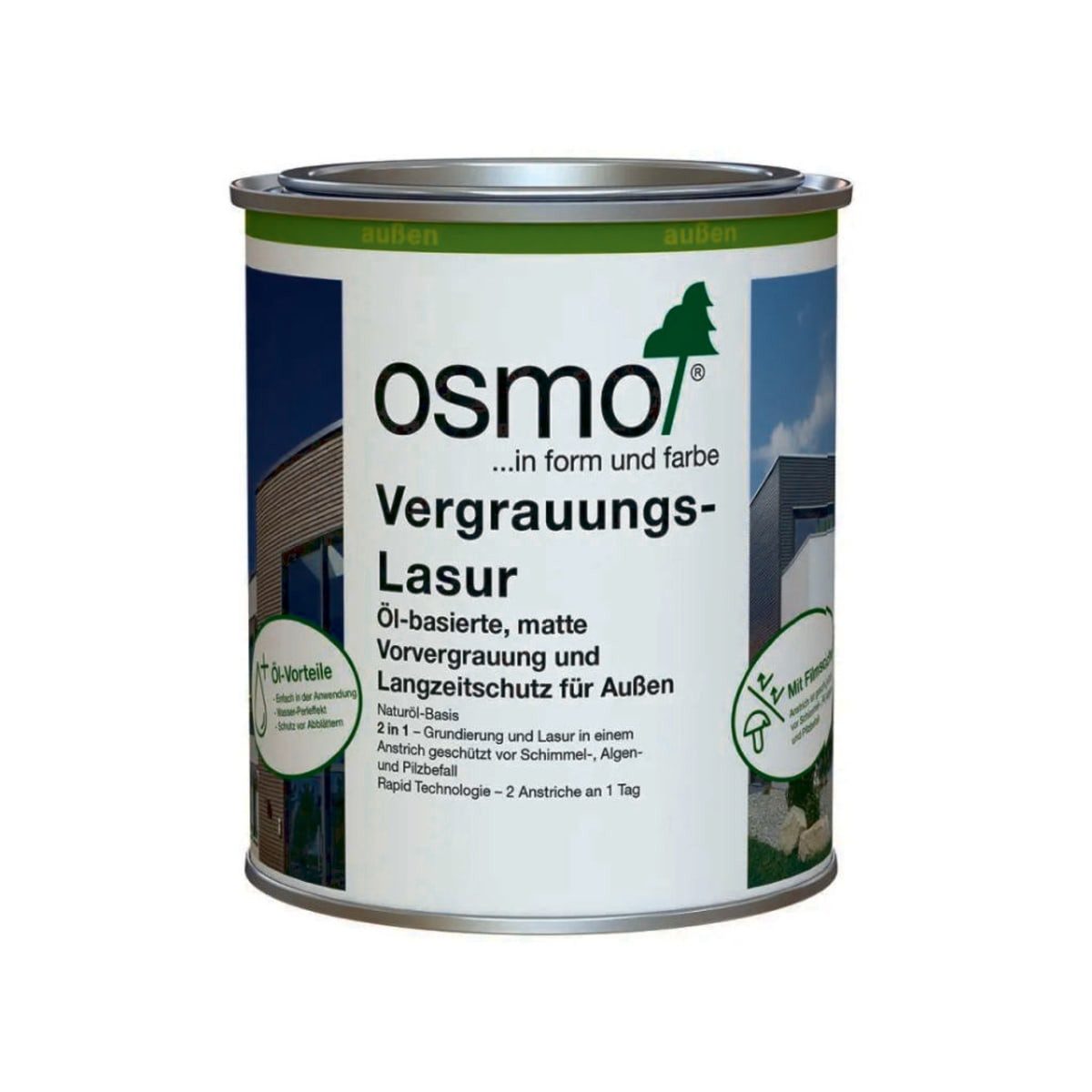 osmo Lasur Vergrauungslasur für Außen Quarzgrau