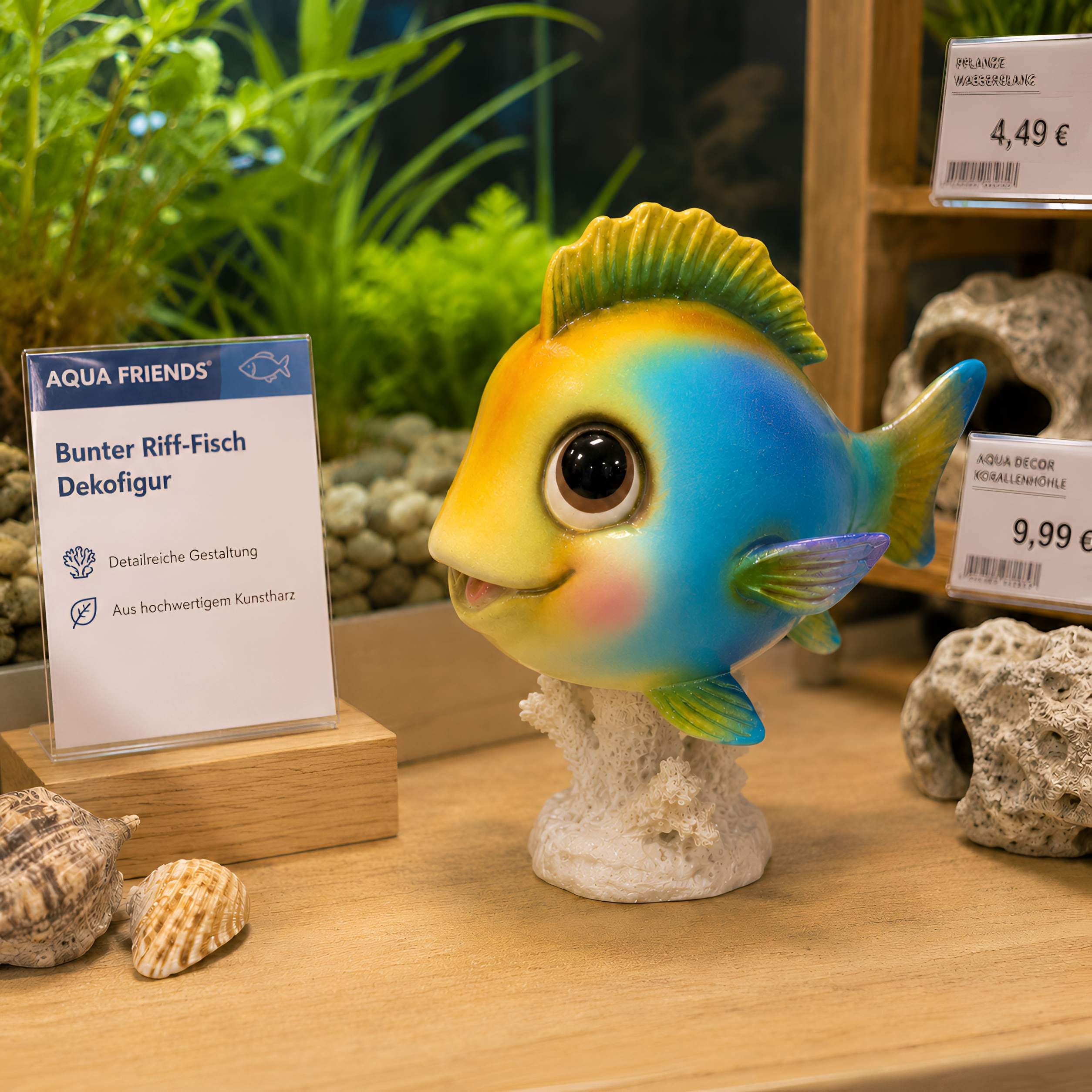 colourliving Tierfigur Fisch Deko-Figur glänzend (Blau & Orange) – Maritime Gartendeko (1 St), »Fisch« aus der colourliving GlossiBande