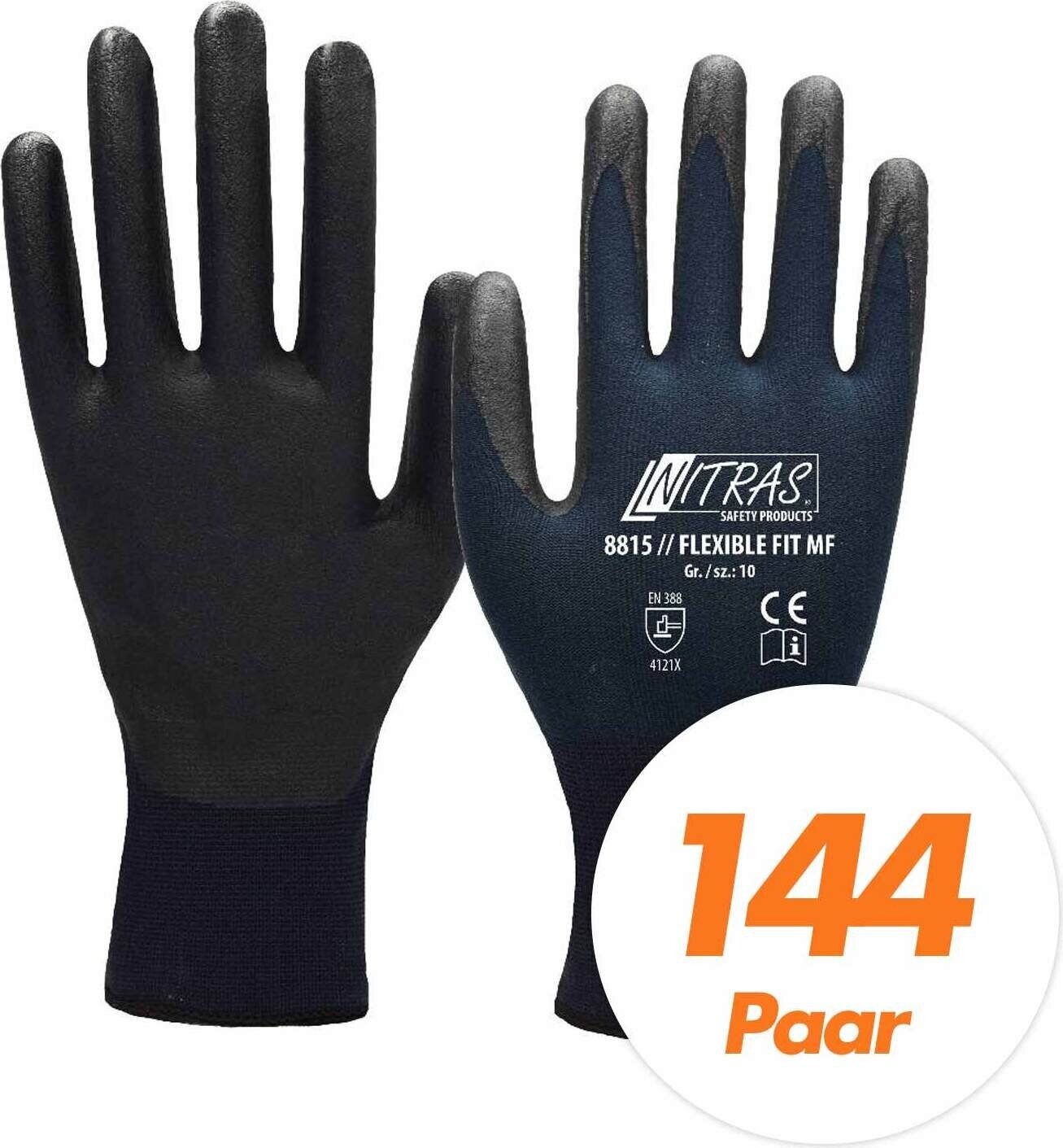 Nitras Arbeitshandschuh-Set NITRAS SAFETY unisex Arbeitshandschuhe 8815 Flexible Fit MF