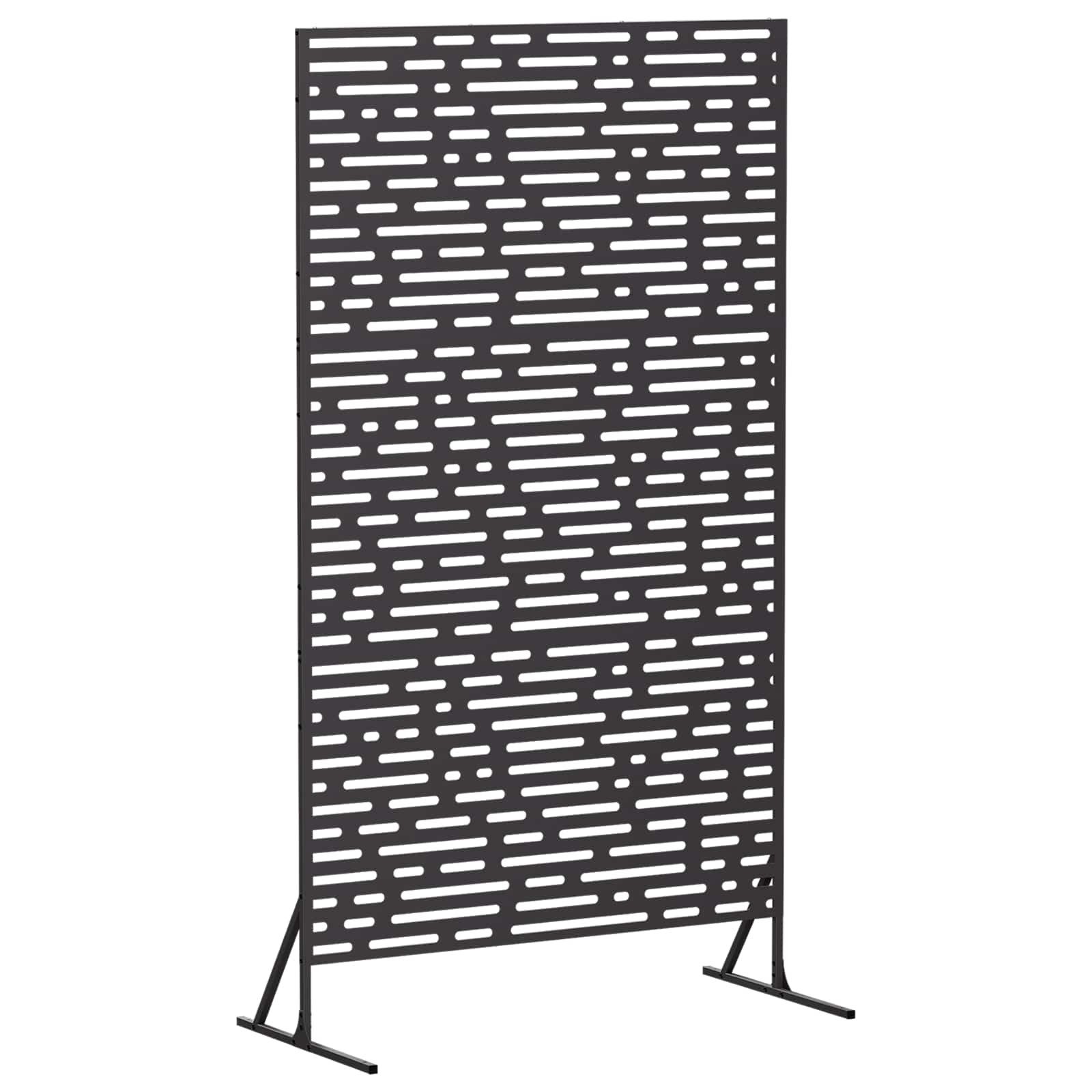 vidaXL Gartenzaun Sichtschutz 100 x 50 x 180 cm Stahl Schwarz, (1-St)