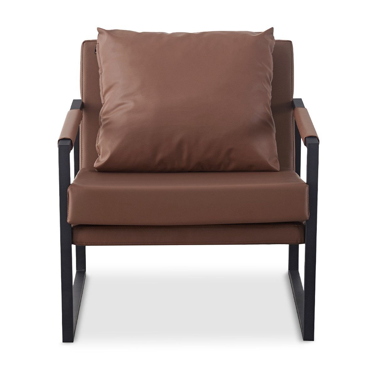 Divit Regal Sessel Kunstleder braun LW2 Loungesessel 70x60x28,5 cm Wohnzimmersesse – Bild 4 von 5