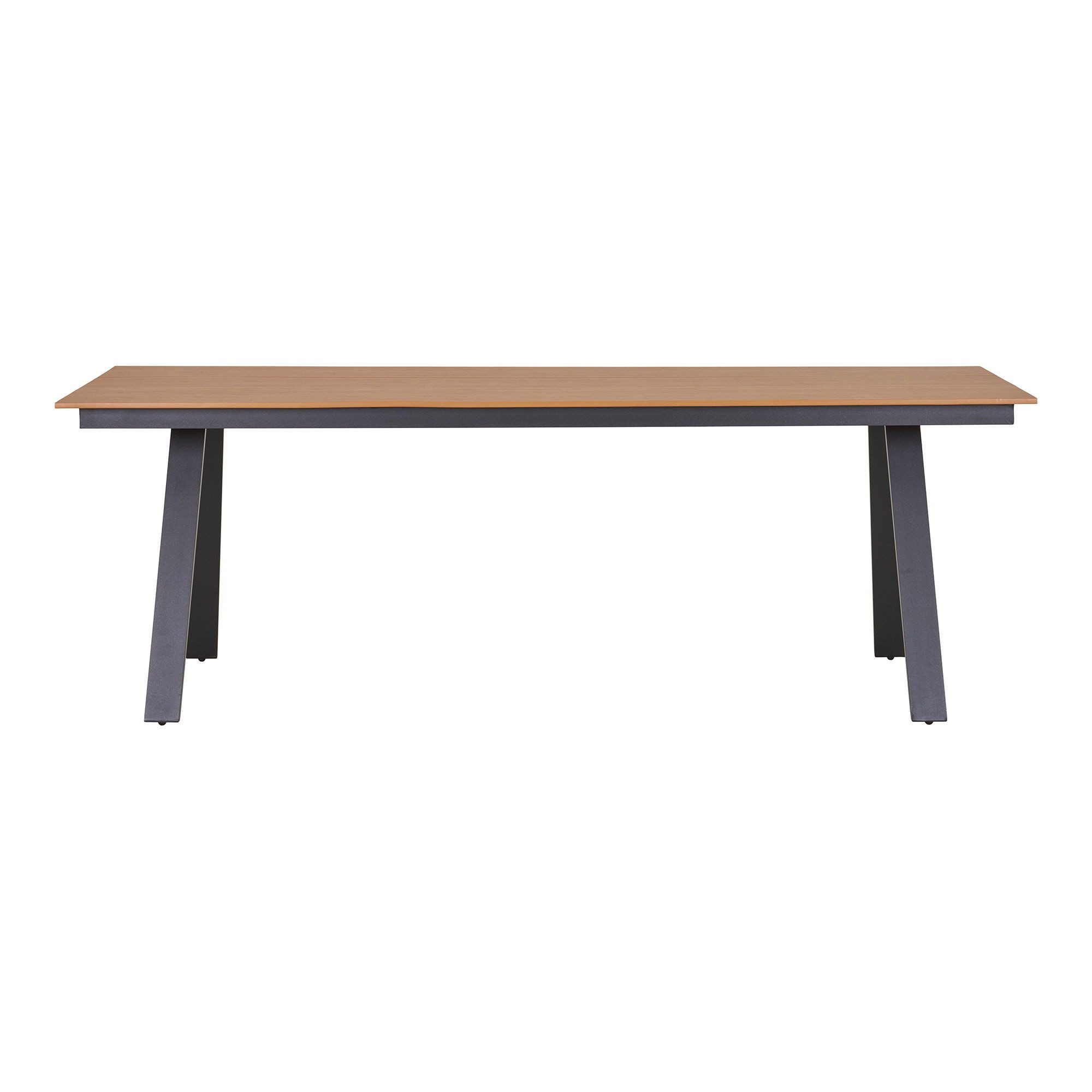 House Nordic Gartentisch in Teakoptik-natur / Aluminium Schwarz - 220x74x100 (BxHxT)
