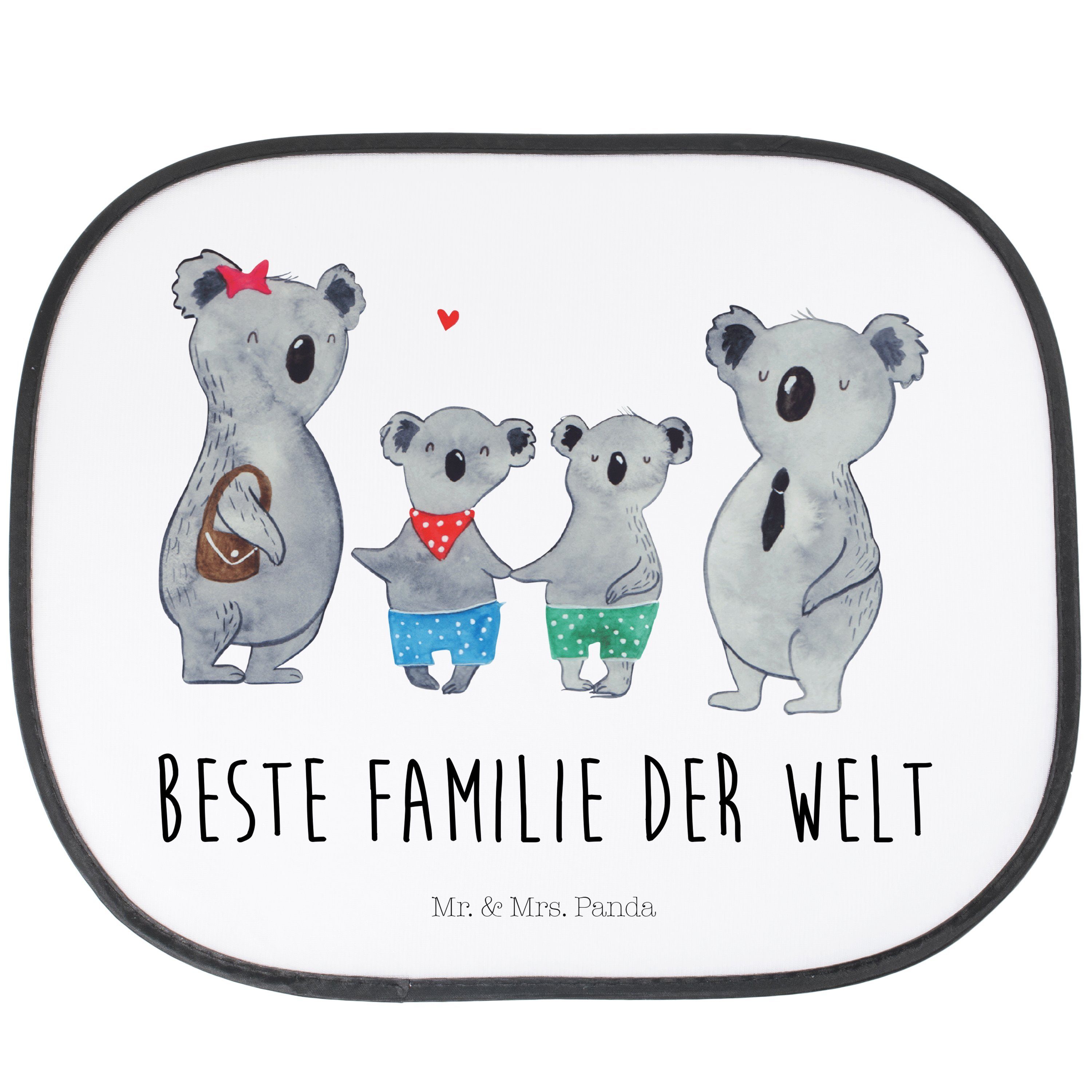 Sonnenschutz Koala Familie zwei - Weiß - Geschenk, beste Familie, Schwester, Brude, Mr. & Mrs. Panda, Seidenmatt