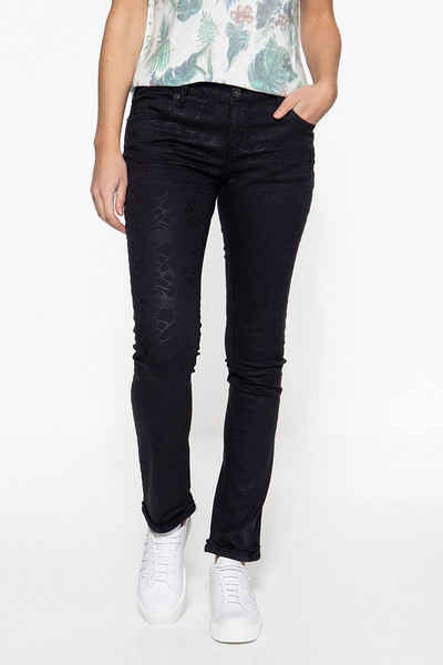 ATT Jeans Slim-fit-Jeans Belinda mit Glanzaufdruck