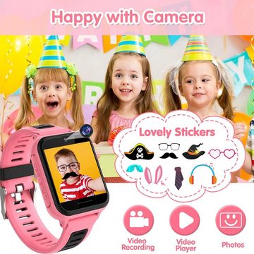 LITEYPP Telefon Kinder's Smartwatch, mit Anruf SOS Spiele Musik Player Video Kamera Wecker Taschenlampe