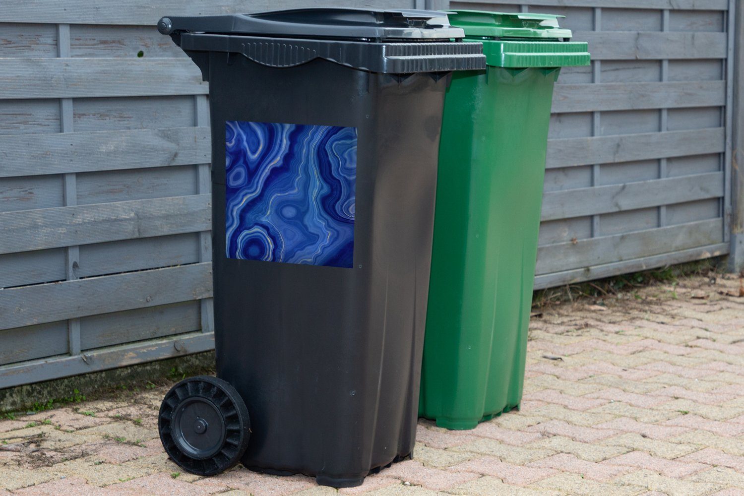 St), - (1 Steine MuchoWow Blau Mülltonne, Container, - Wandsticker Achat Abfalbehälter Mülleimer-aufkleber, Sticker,