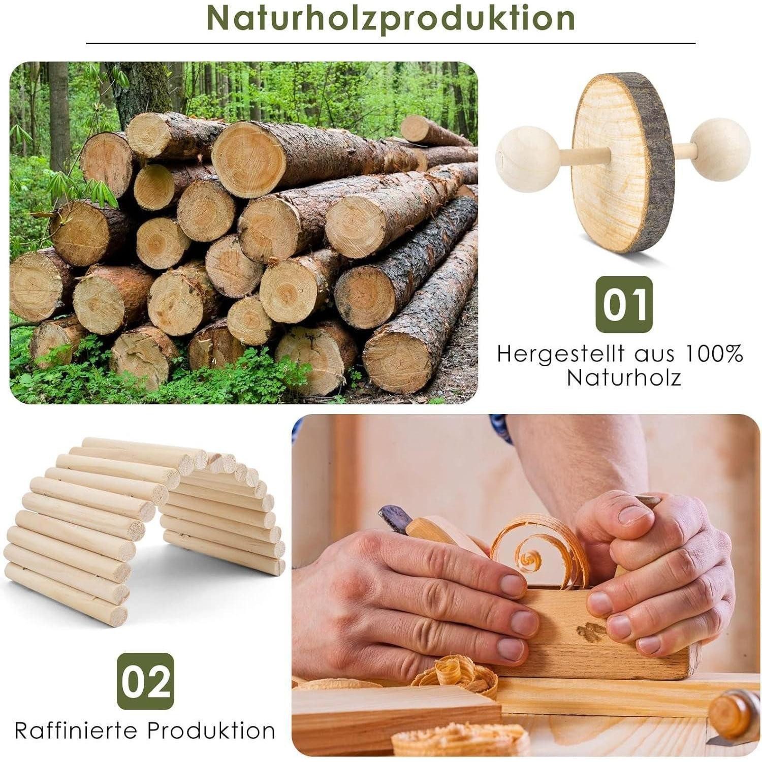 LuxusKollektion Tierball Hamster Spielzeug Holz Kauspielzeug Natur für Kleintiere 12