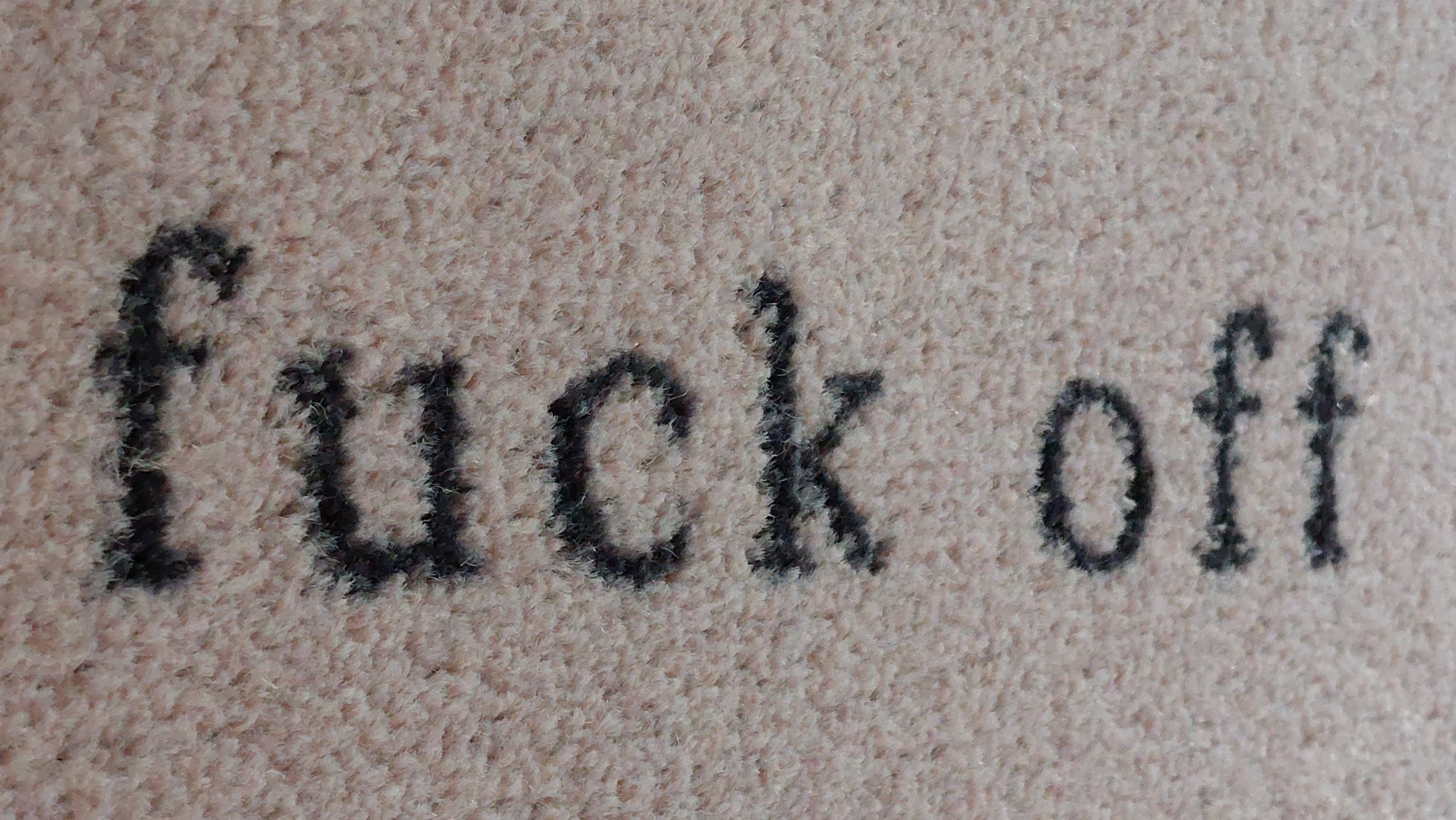 Mad about Mats Fußmatte Alicia, rechteckig, Türvorleger, Schmutzfangmatte, mit Spruch "Fuck Off", witzig, Indoor & Outdoor, Farbe: Beige, rutschfet, maschinenwaschbar, 50 x 75 cm