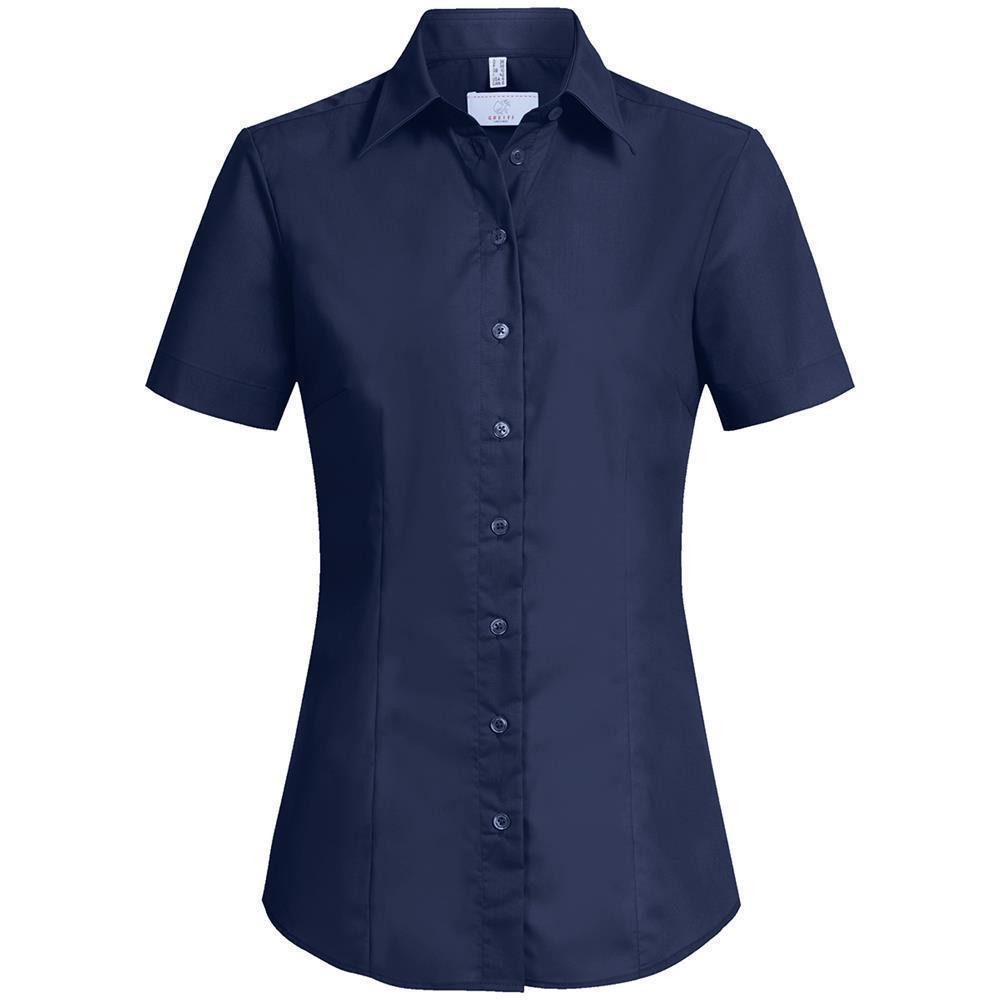 GREIFF Kurzarmbluse Greiff Corporate Wear BASIC Damen Businessbluse OEKO TEX® Marine