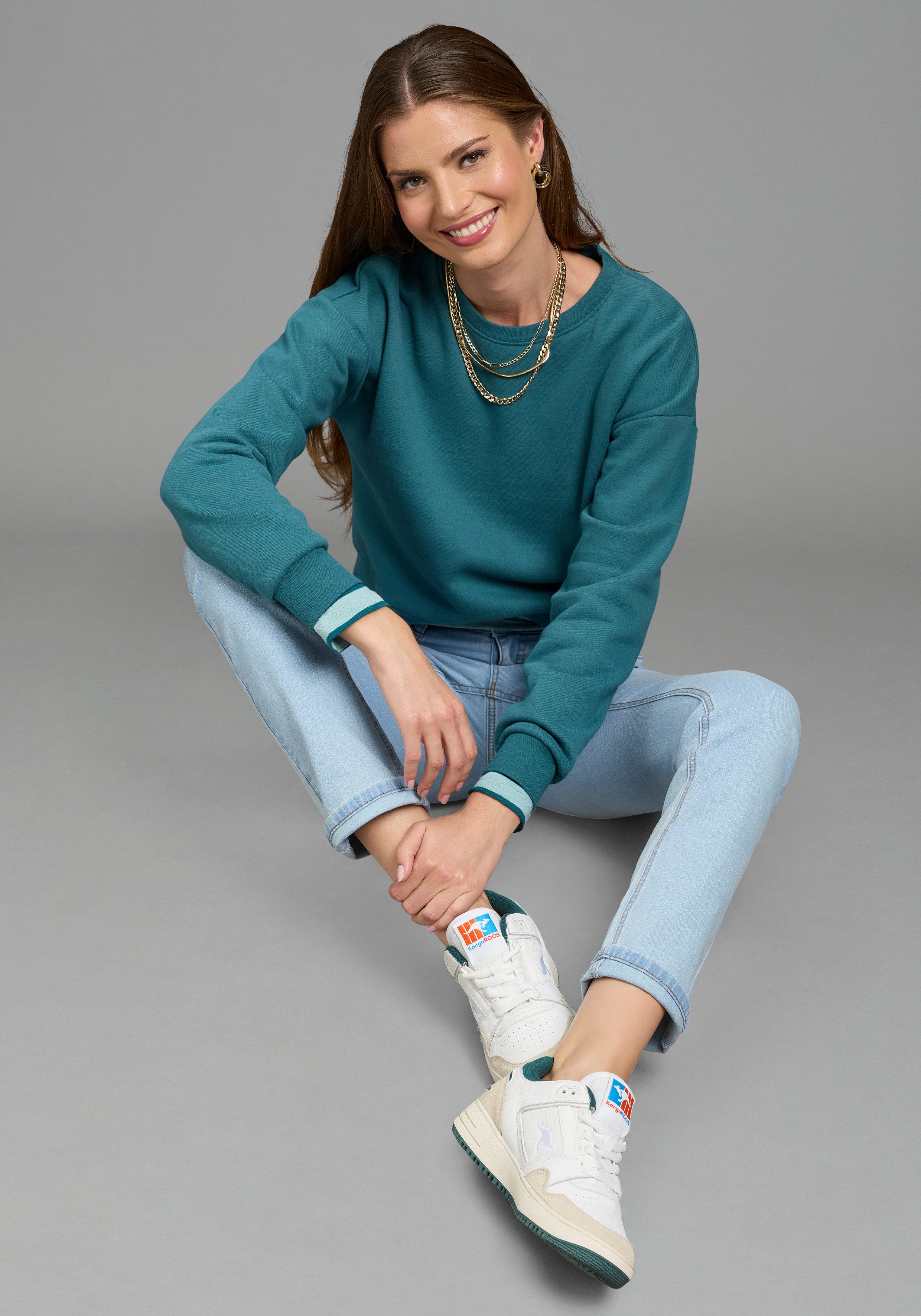Laura Scott Sweatshirt (1-tlg) Cropped Form – Bild 5 von 5