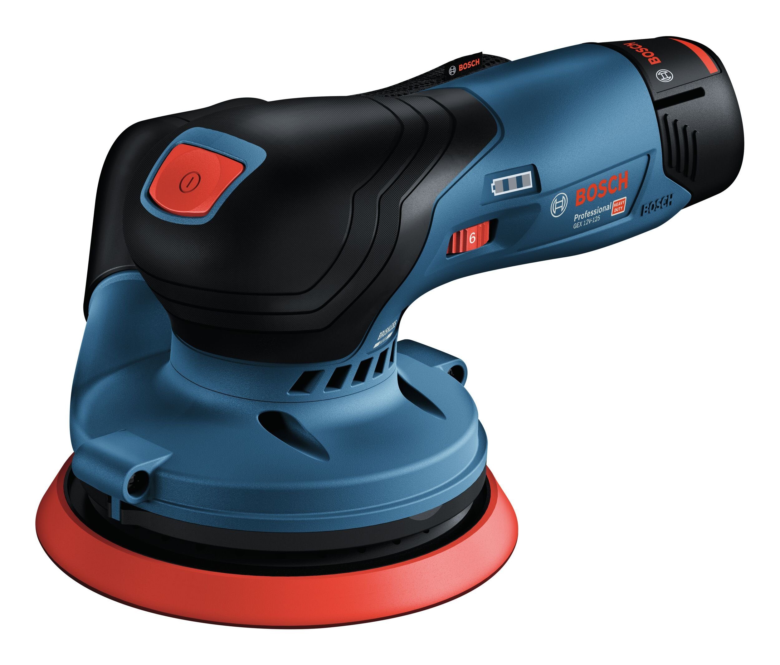 Bosch Professional Akku-Exzenterschleifer GEX 12V-125, max. 10000 U/min, 20000 U/min, Ohne Akku - in L-BOXX 136