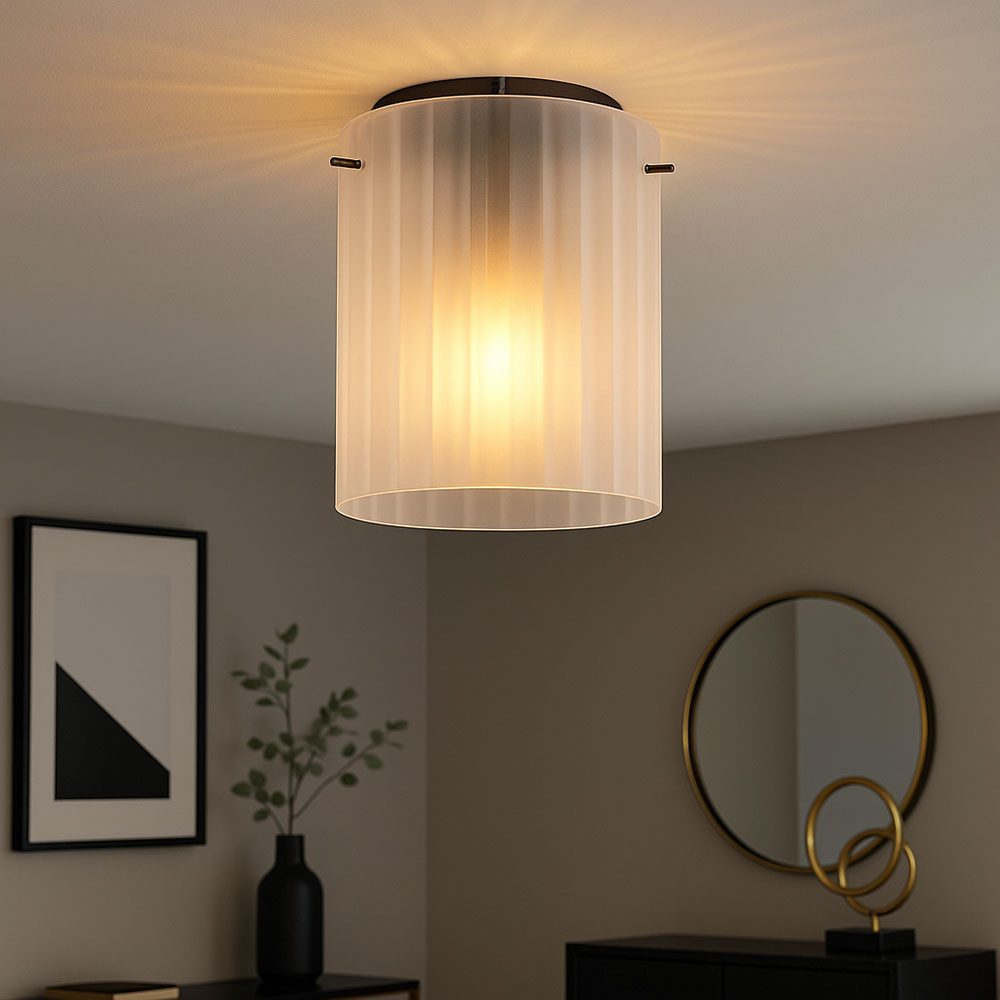GLOBO LIGHTING LED Deckenleuchte, Leuchtmittel inklusive, Warmweiß, LED Deckenleuchte Deckenlampe Küchenlampe Flurlampe Glas satiniert
