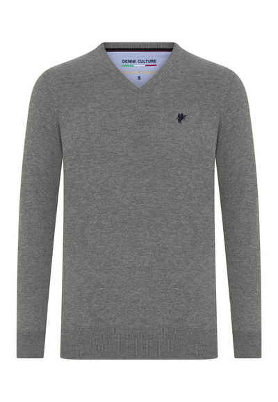 DENIM CULTURE V-Ausschnitt-Pullover VINCENT (1-tlg)