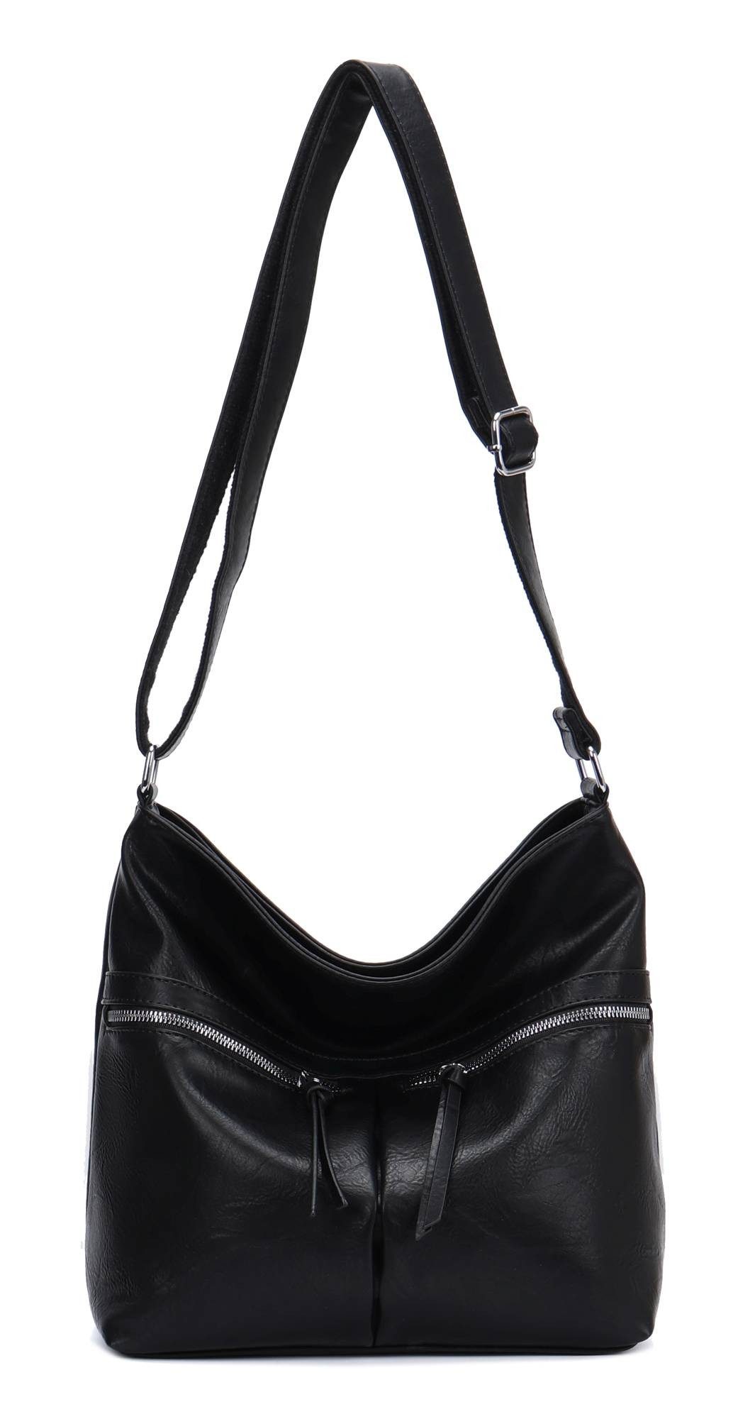 ITALYSHOP24 Schultertasche Damen Tasche Shopper Umhängetasche CrossOver Han günstig online kaufen